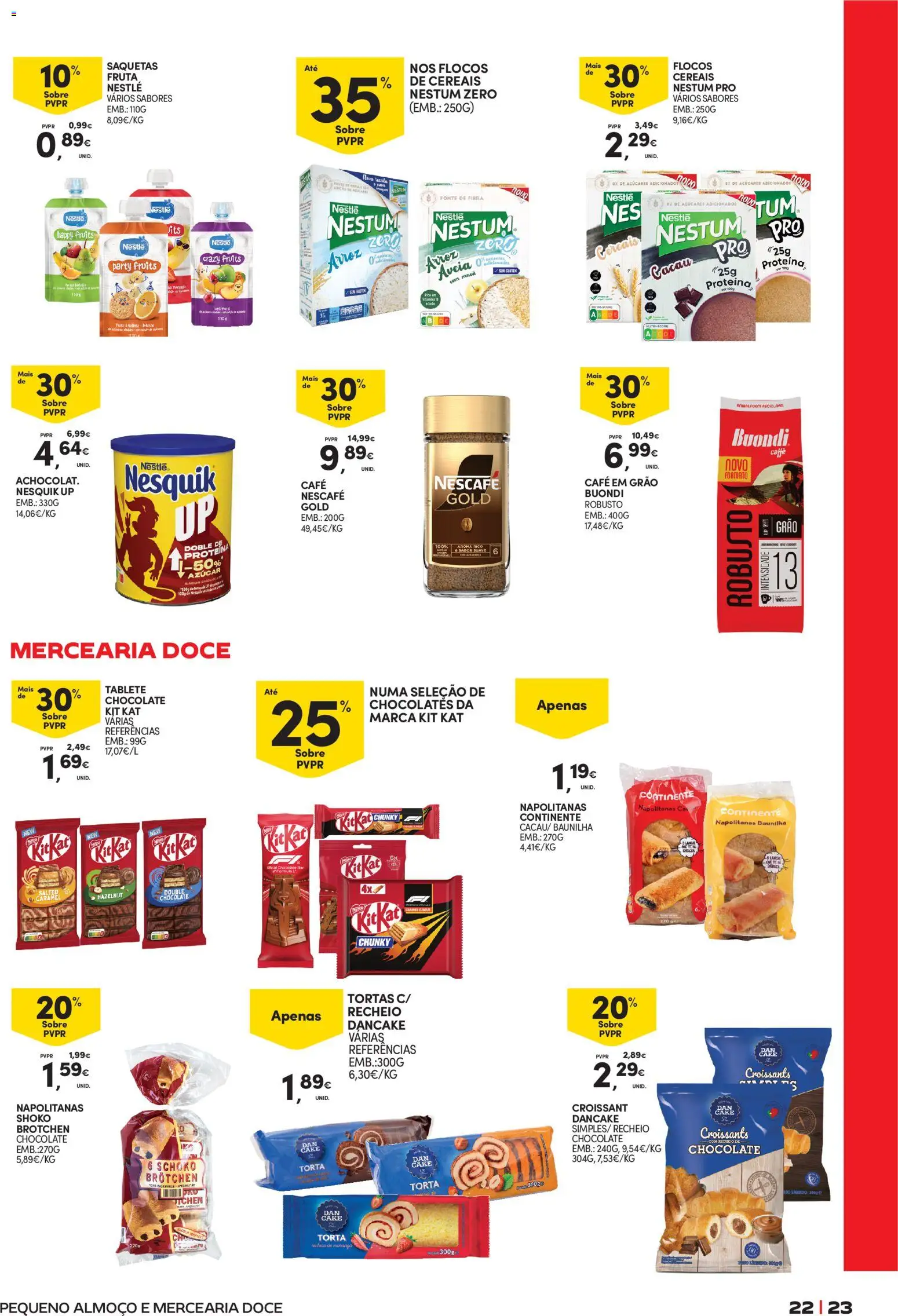 Continente - Açores Férias de Verão │ válido de 16.06.2026 | Página: 23 | Produtos: Nestlé, Café, Torta, Flocos