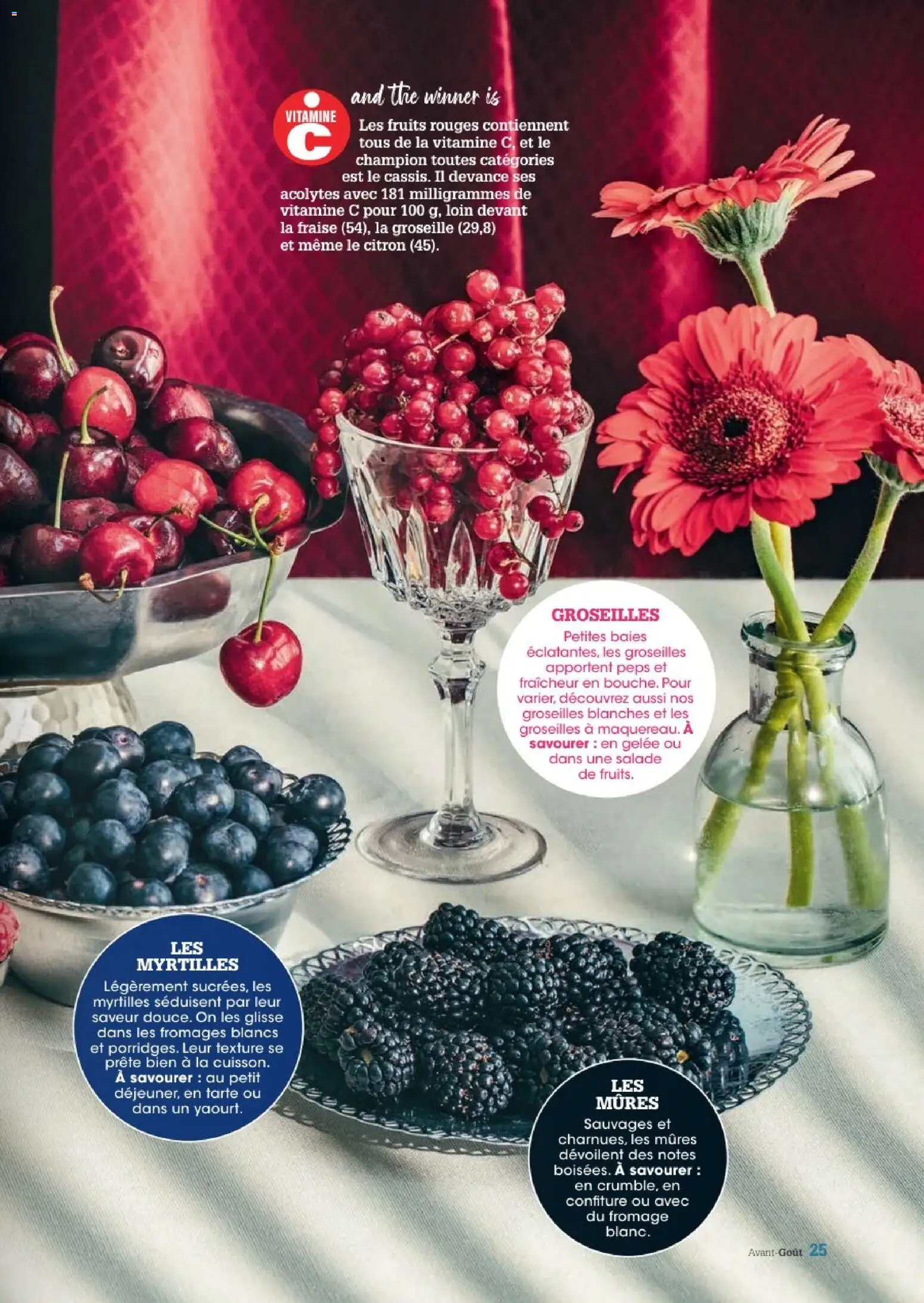 {H1} | Page: 25 | Produits: Salade, Myrtilles, Confiture, Gelée