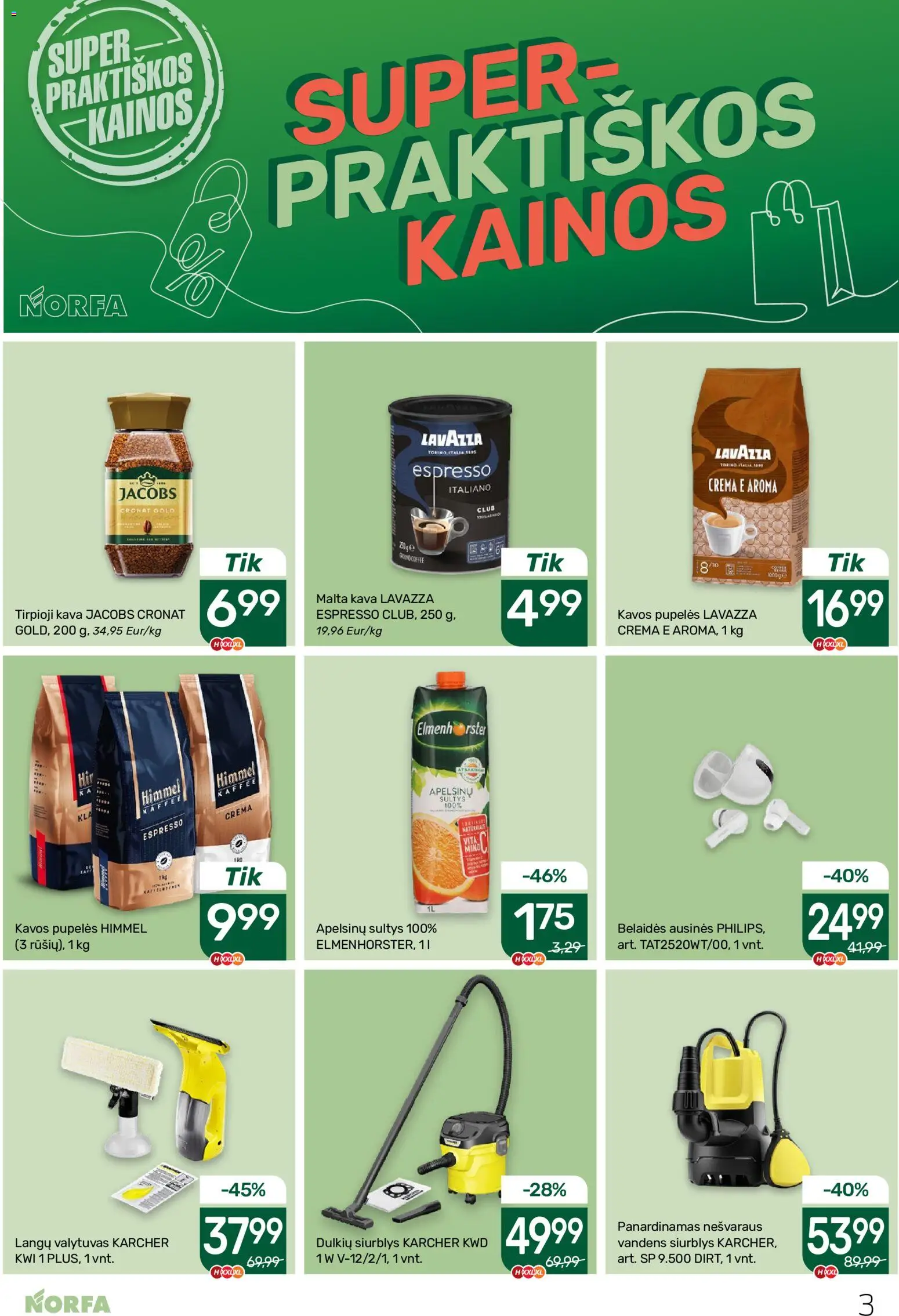 NORFA akcijos nuo 2026.08.06 | Puslapis: 3 | Prekių: Pupelės, Tirpioji kava, Kavos pupelės, Kava
