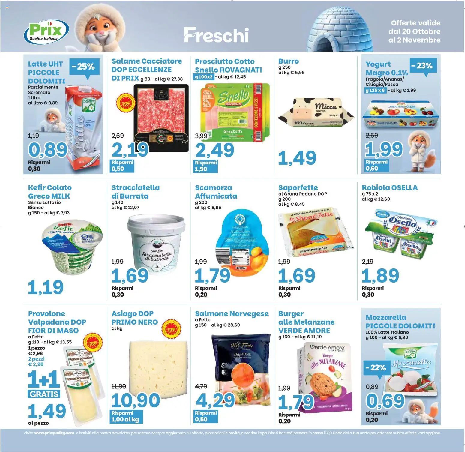 Volantino Prix del 20/10/2026 | Pagina: 15 | Prodotti: Kefir, Salame, Burro, Senza lattosio