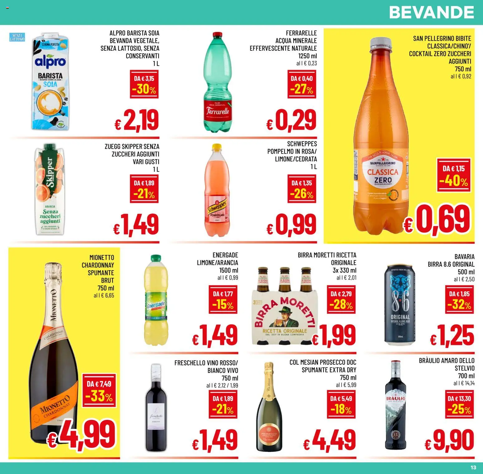 Volantino A&O del 22/07/2026 | Pagina: 13 | Prodotti: Birra, Pompelmo, Vino, Spumante