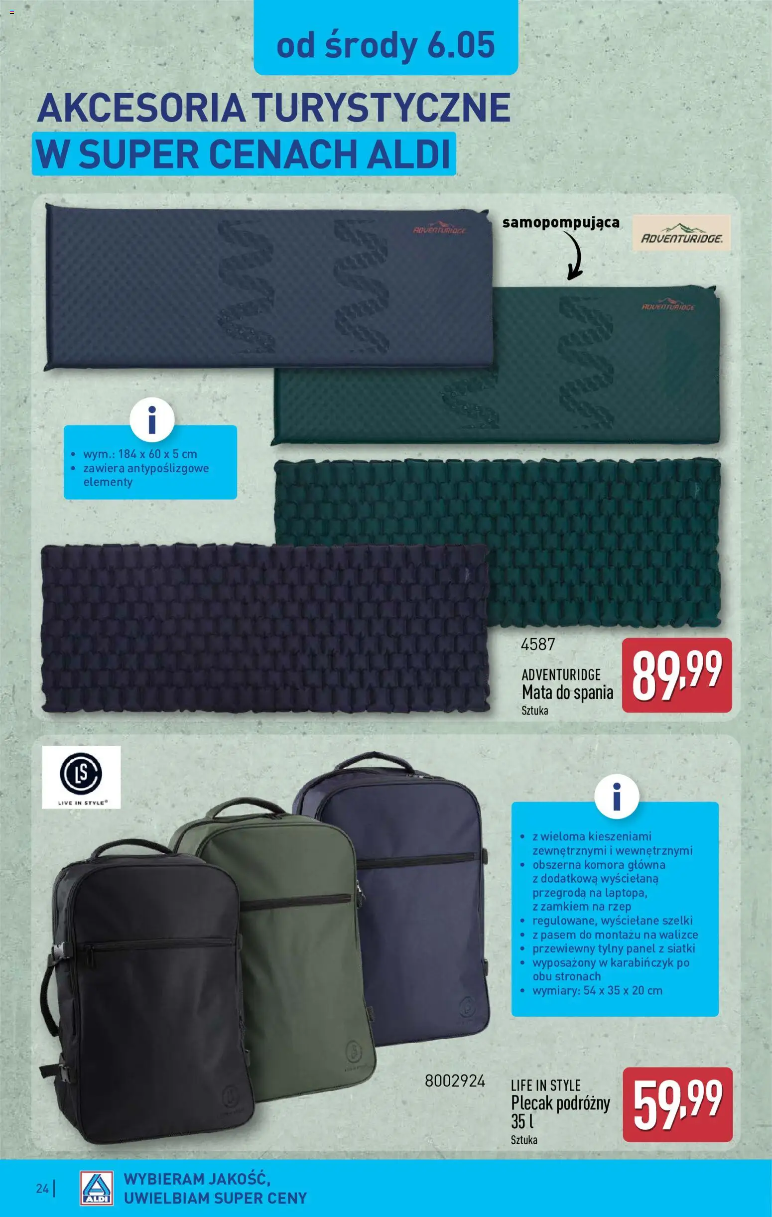 Aldi gazetka od 04.05.2026 | Strona: 24 | Produkty: Plecak