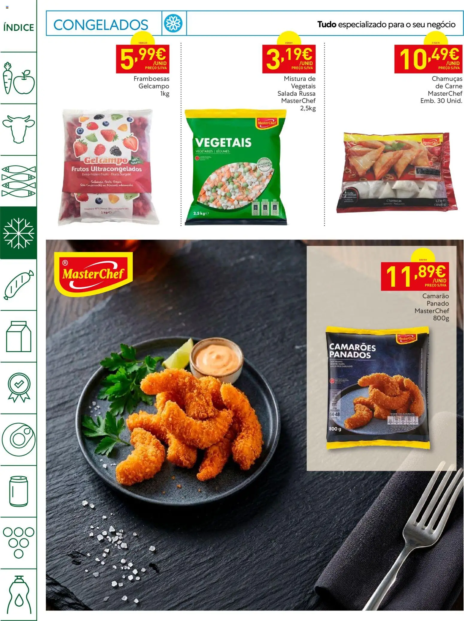 Recheio Horeca │ válido de 12.05.2026 | Página: 10 | Produtos: Framboesas, Camarão, Carne, Salada