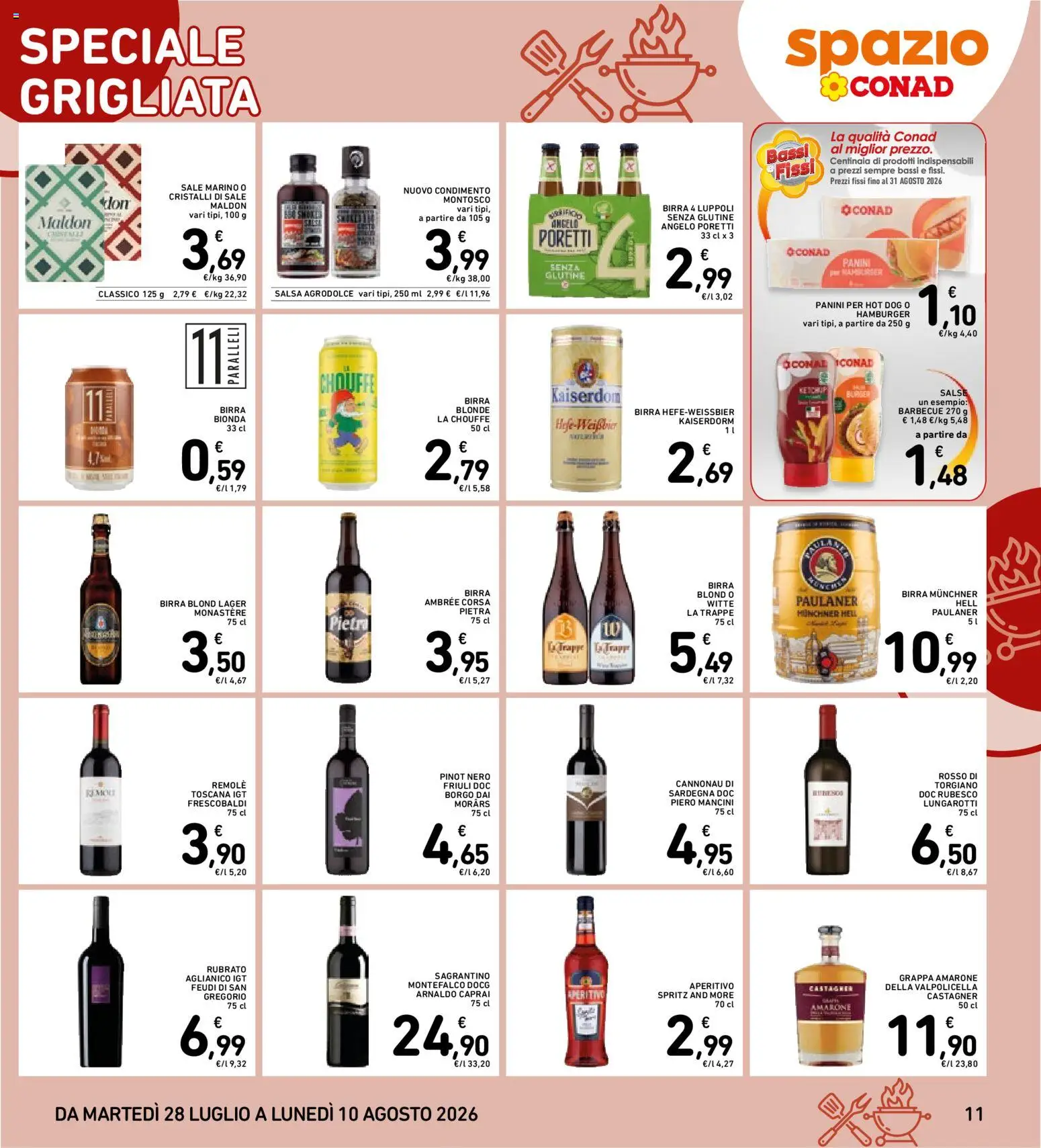 Volantino Spazio Conad del 28/07/2026 | Pagina: 11 | Prodotti: Ketchup, Barbecue, Salse, Hamburger