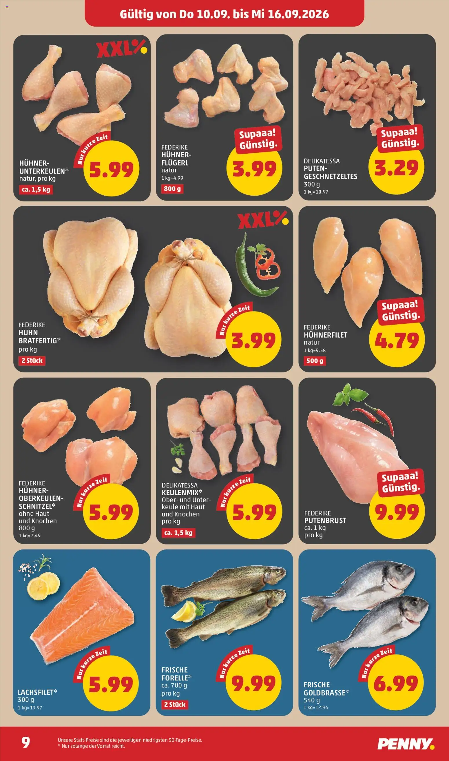 Penny Markt Flugblatt gültig ab 10.09.2026 | Seite: 9 | Produkte: Putenbrust