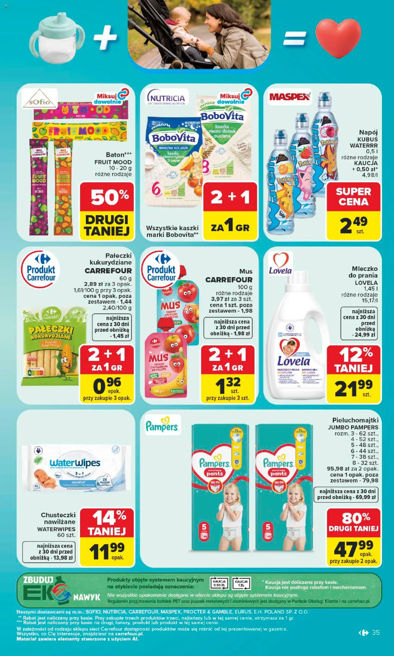 Carrefour gazetka od 06.07.2026 | Strona: 35 | Produkty: Mango, Pieluchomajtki, Baton, Owsiana