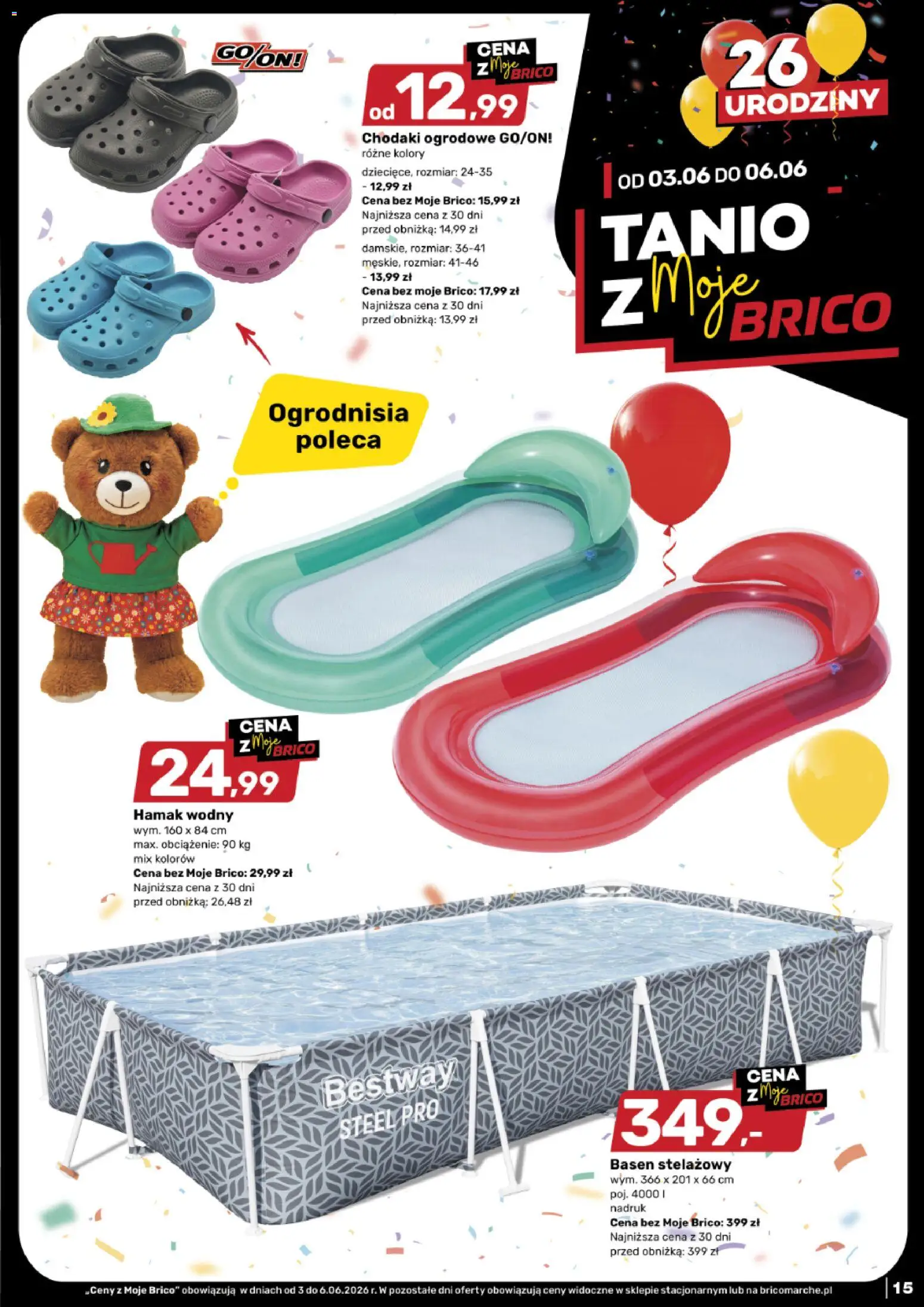 Brico Marché gazetka - Tanio z Moje Brico od 03.06.2026 | Strona: 3 | Produkty: Basen, Hamak