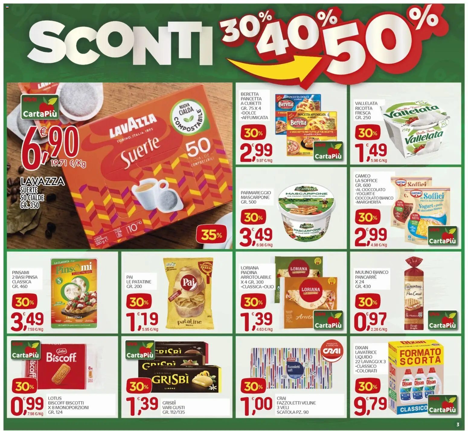 Volantino CRAI del 14.05.2026 | Pagina: 3 | Prodotti: Patatine, Limone, Lavatrice, Padella
