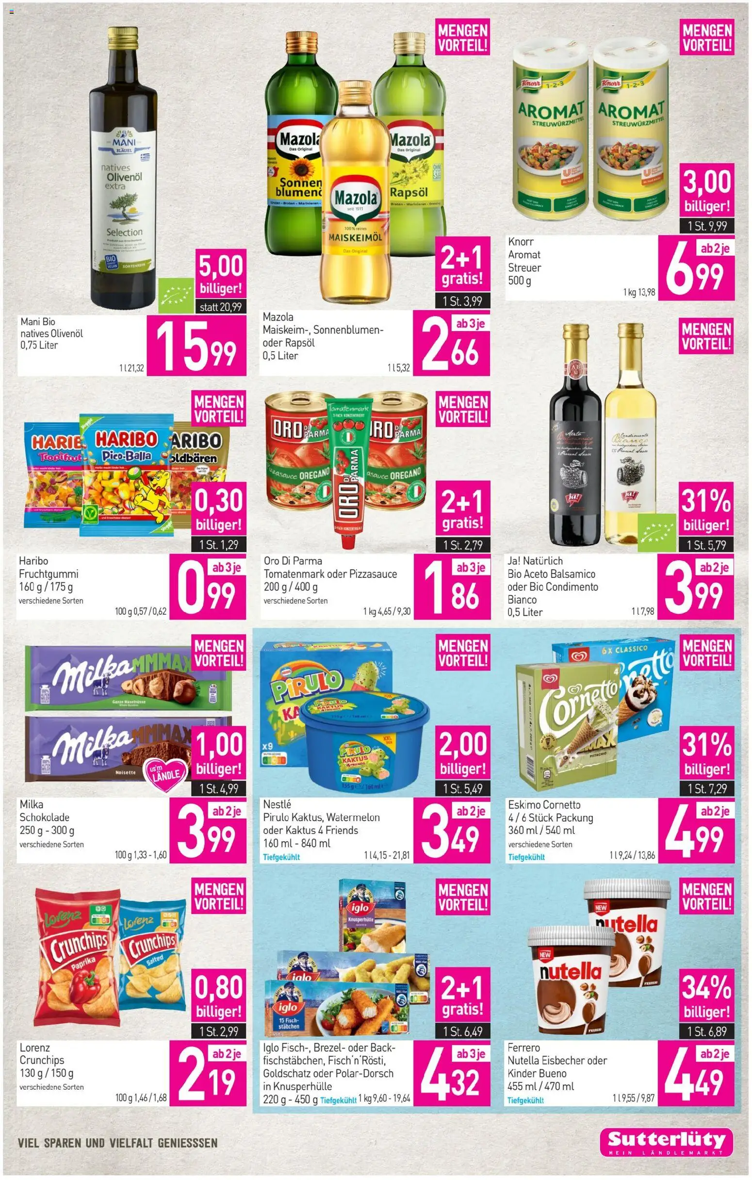 Sutterlüty Flugblatt gültig ab 06.08.2026 | Seite: 11 | Produkte: Haselnüsse, Rapsöl, Schokolade, Fisch
