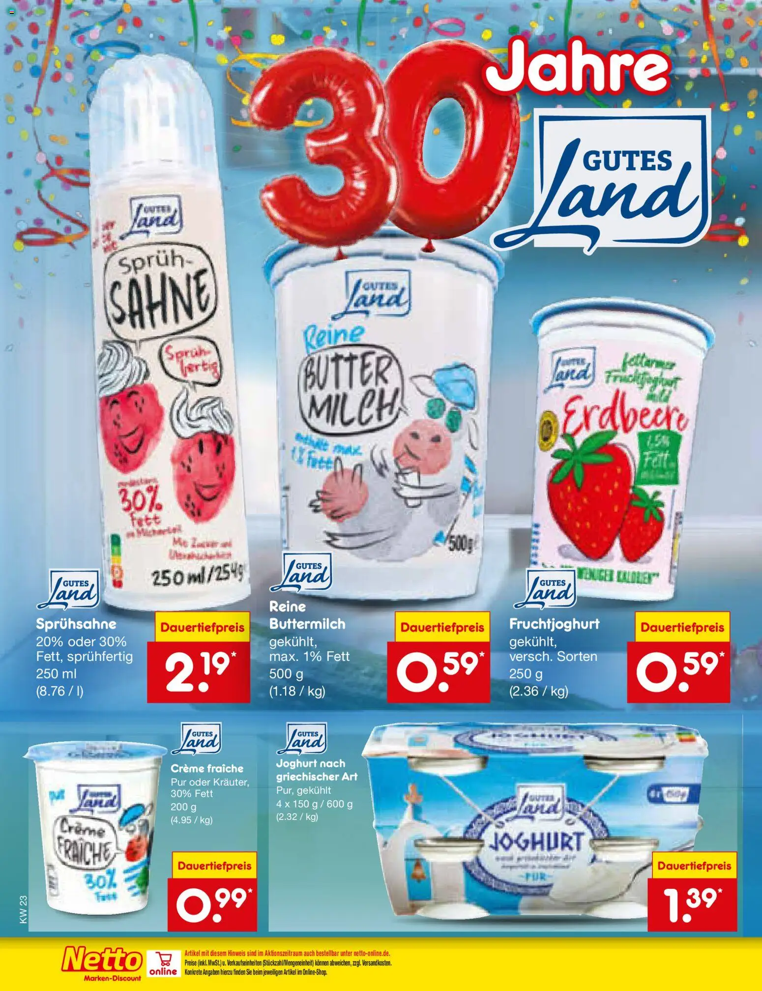 Netto Marken-Discount Prospekt – gültig ab 01.06.2026 | Seite: 12 | Produkte: Buttermilch, Milch, Butter, Joghurt