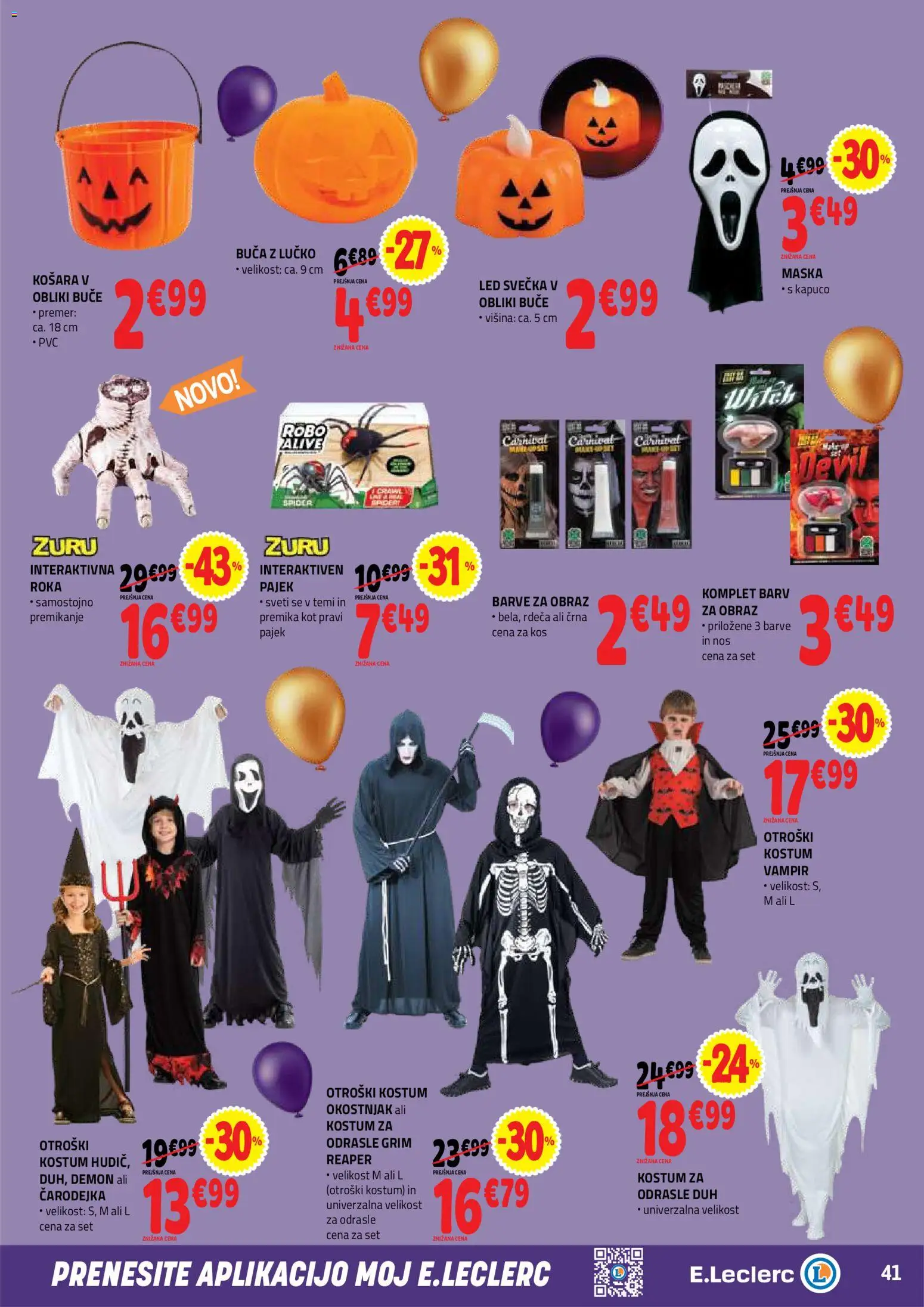 Novi E.leclerc katalog ponudbe – veljaven od 21.10.2026 | Stran: 41 | Izdelki: Buca, Košara, Kos, Maska
