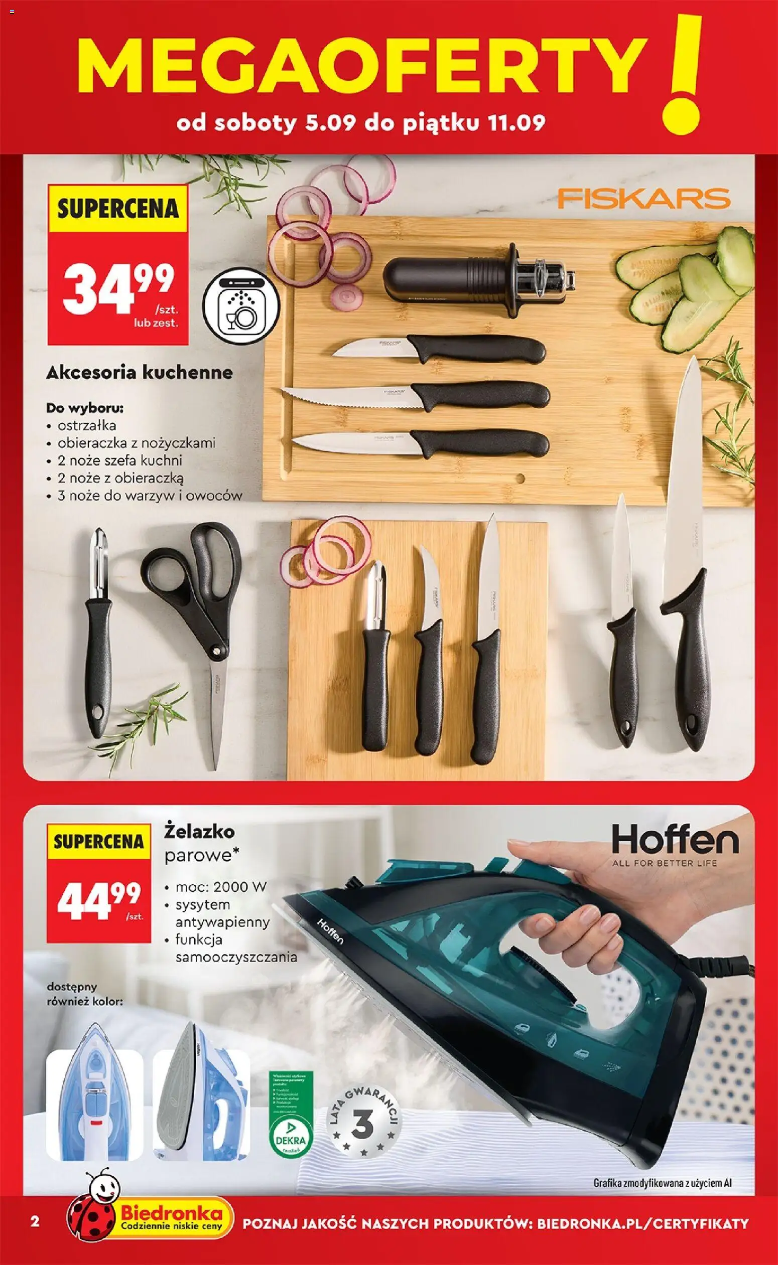 Biedronka Polsko leták - Hity i inspiracje od 05.09.2026 | Strana: 2 | Produkty: Fiskars, Nože