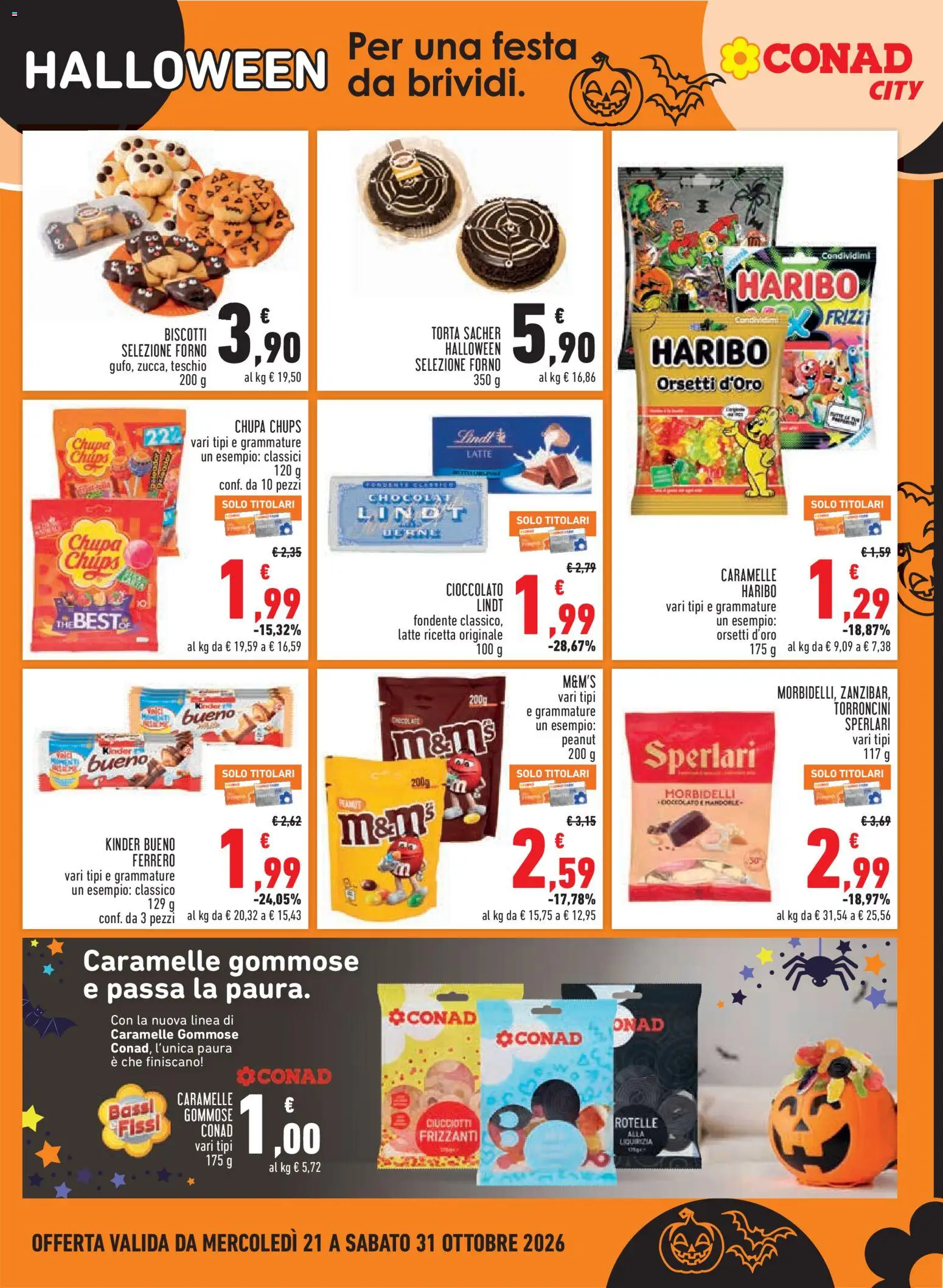 Volantino Conad del 21/10/2026 | Pagina: 17 | Prodotti: Caramelle, Lindt, Latte, Torroncini