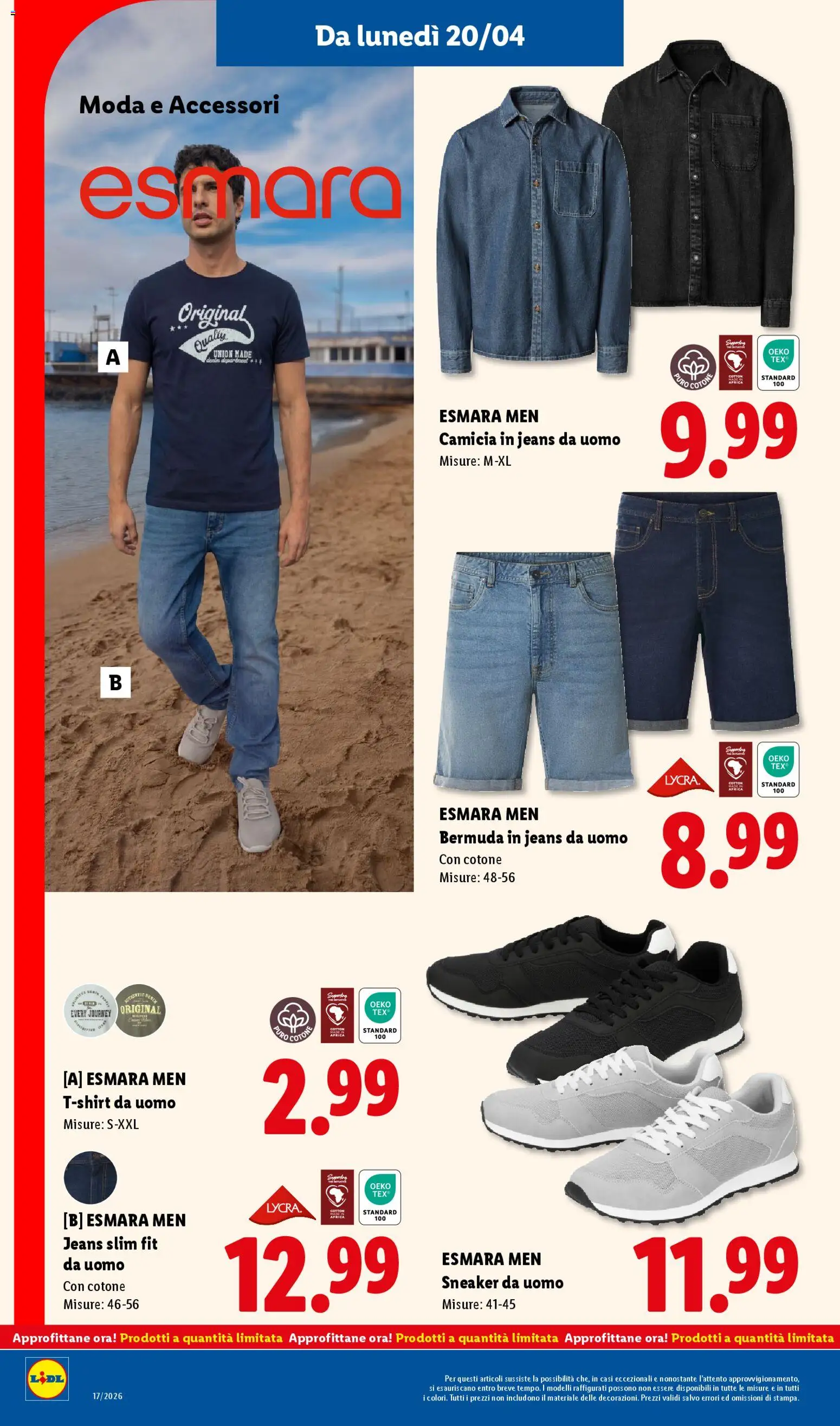 Volantino Lidl del 16.04.2026 | Pagina: 34 | Prodotti: Camicia, Sneakers, Bermuda, T-shirt