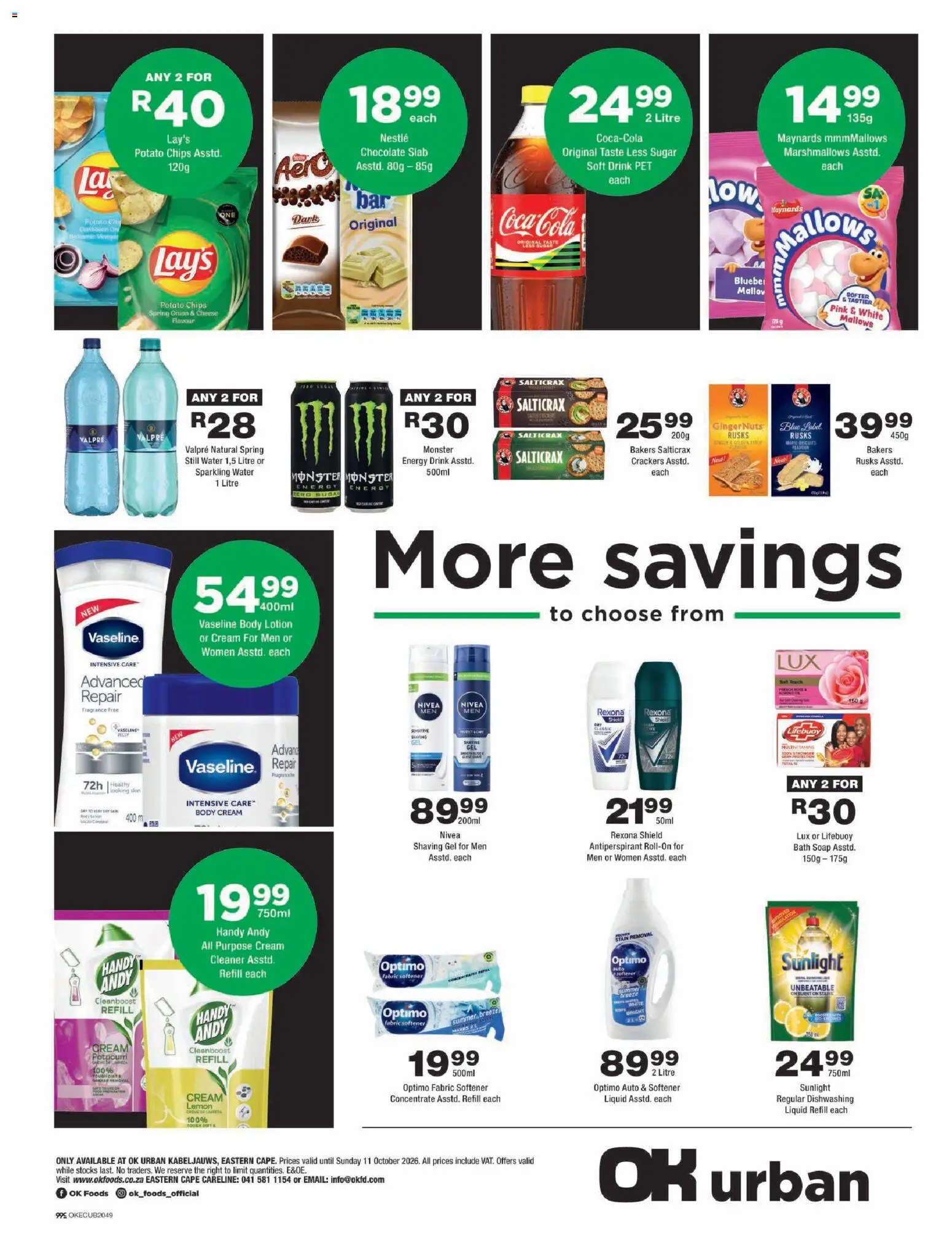 New OK Foods catalogue – valid from 23/09/2026 | Page: 4 | Products: Crackers, Cream, Water, Lemon