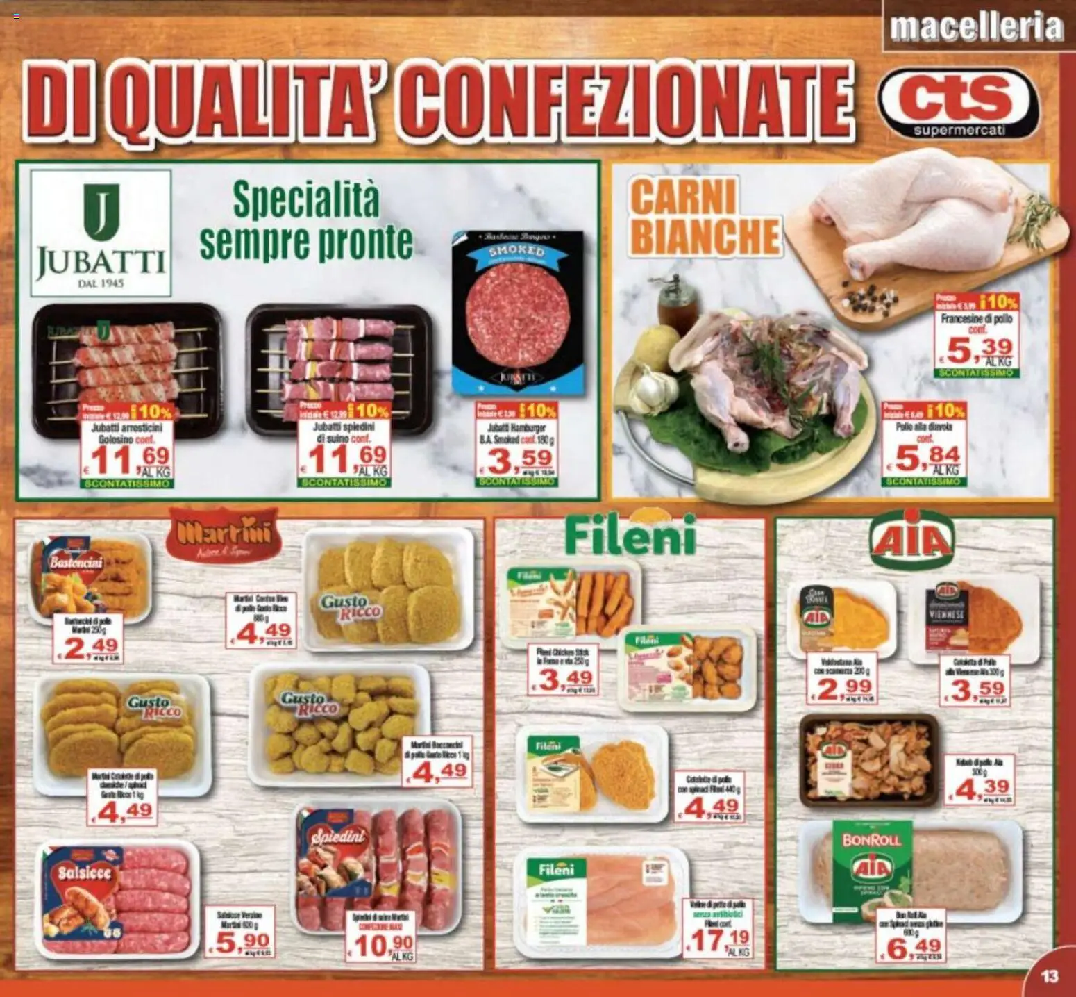 Volantino CTS del 20.05.2026 | Pagina: 13 | Prodotti: Suino, Hamburger, Spiedini, Arrosticini