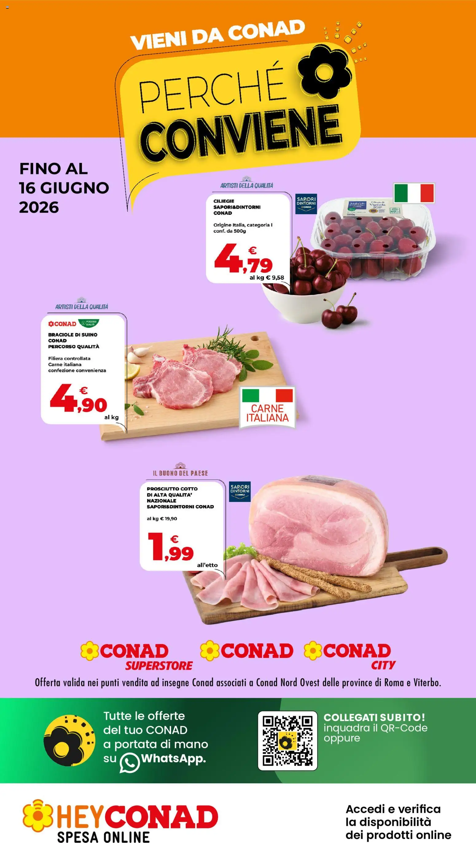 Volantino Conad del 04.06.2026 | Pagina: 1 | Prodotti: Prosciutto Cotto, Suino, Prosciutto