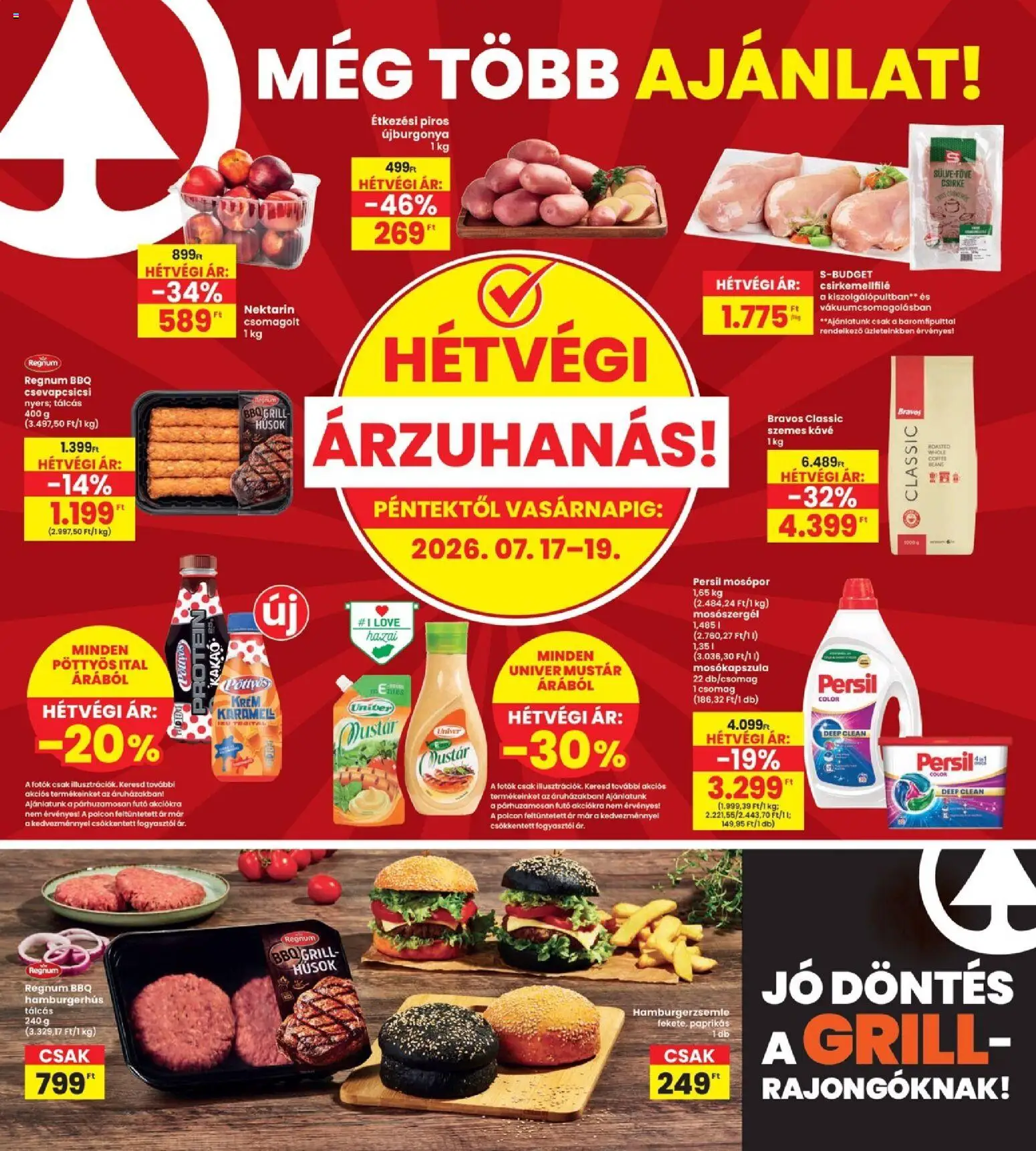 Interspar akciós ujság - amely érvényes a következő dátumtól: 2026.07.16. | Oldal: 20 | Termékek: Persil, Hamburgerzsemle, Szemes kávé, Mosópor