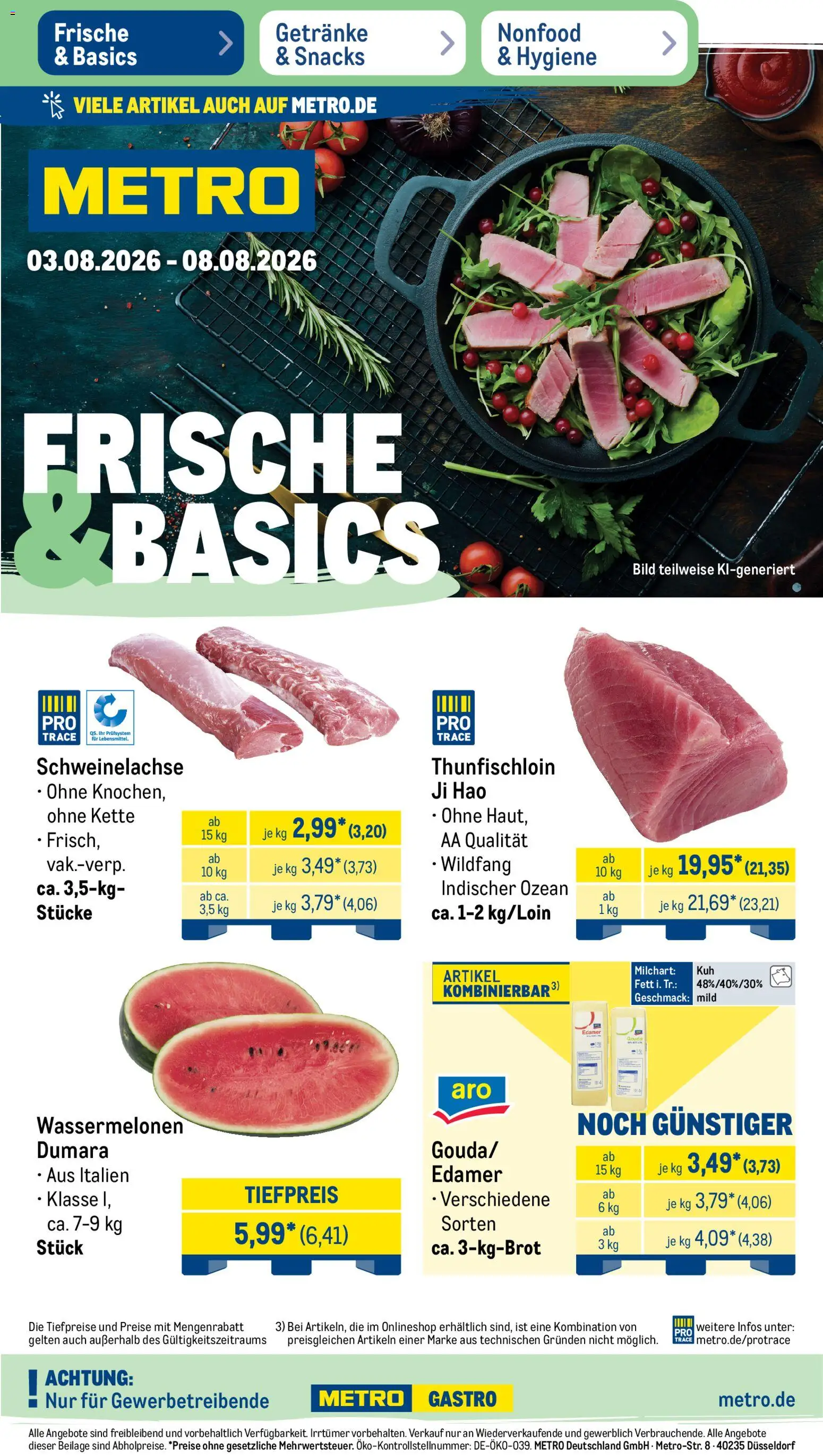 Metro Prospekt – gültig ab 03.08.2026 | Seite: 1 | Produkte: Edamer
