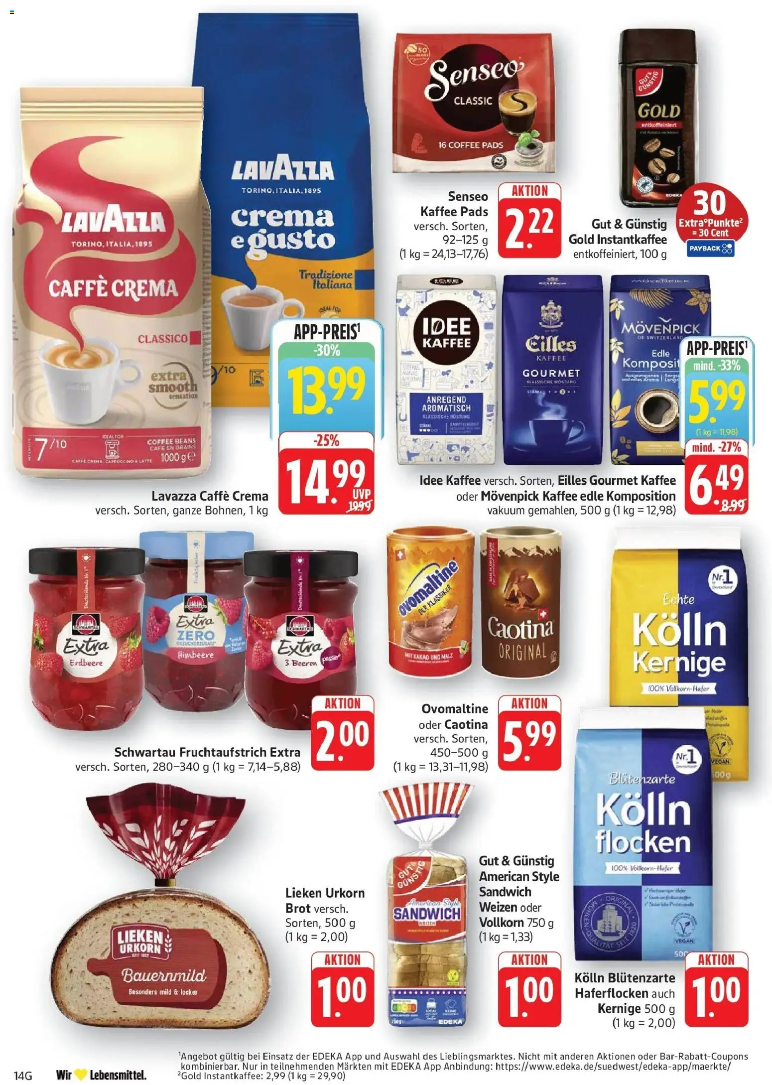 E center Prospekt Eislingen (ab 24.08.2026) zum Blättern | Seite: 14 | Produkte: Senseo, Ovomaltine, Schal, Flocken