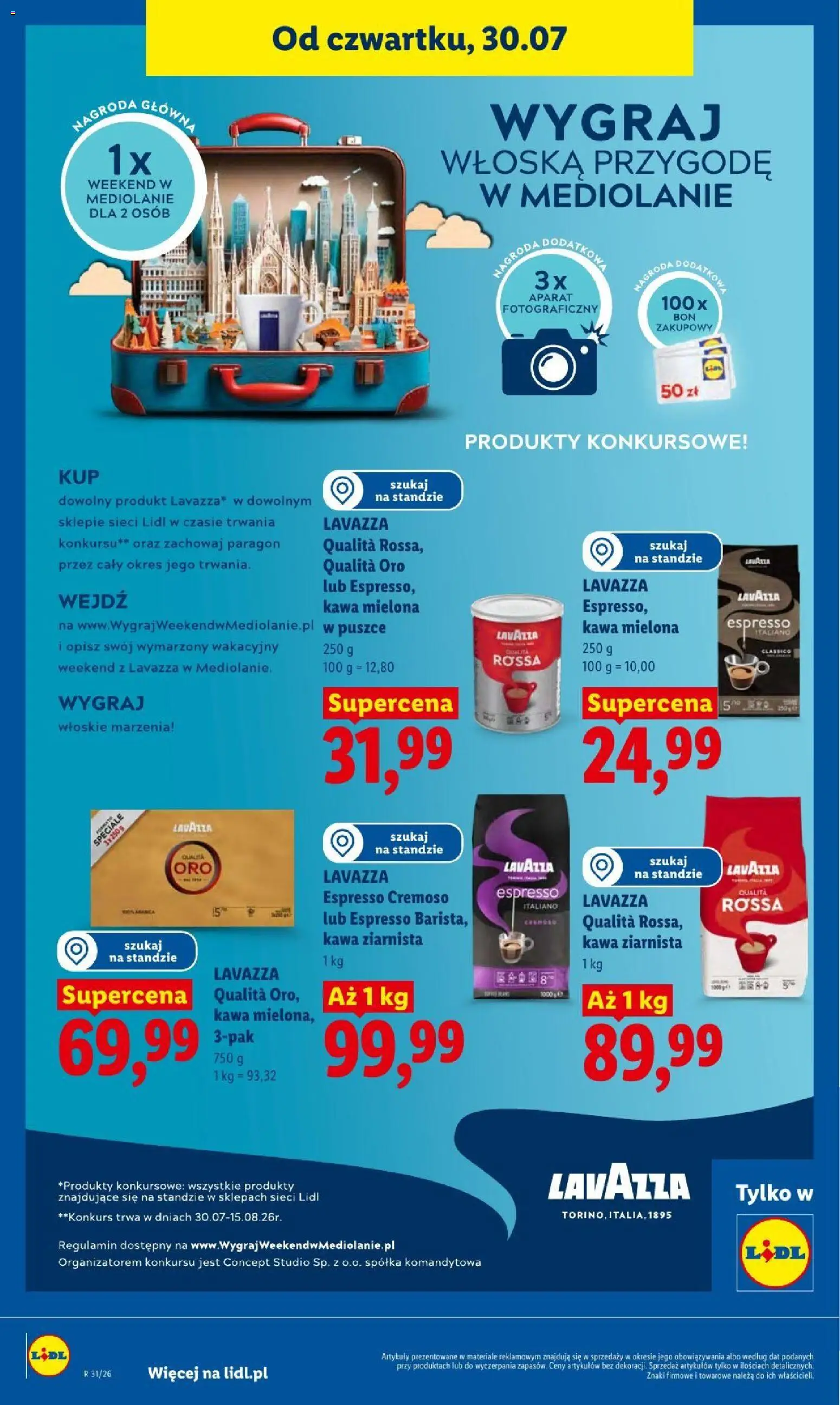 Lidl gazetka od 30.07.2026 | Strona: 86 | Produkty: Aparat fotograficzny, Kawa ziarnista Lavazza, Kawa ziarnista, Kawa