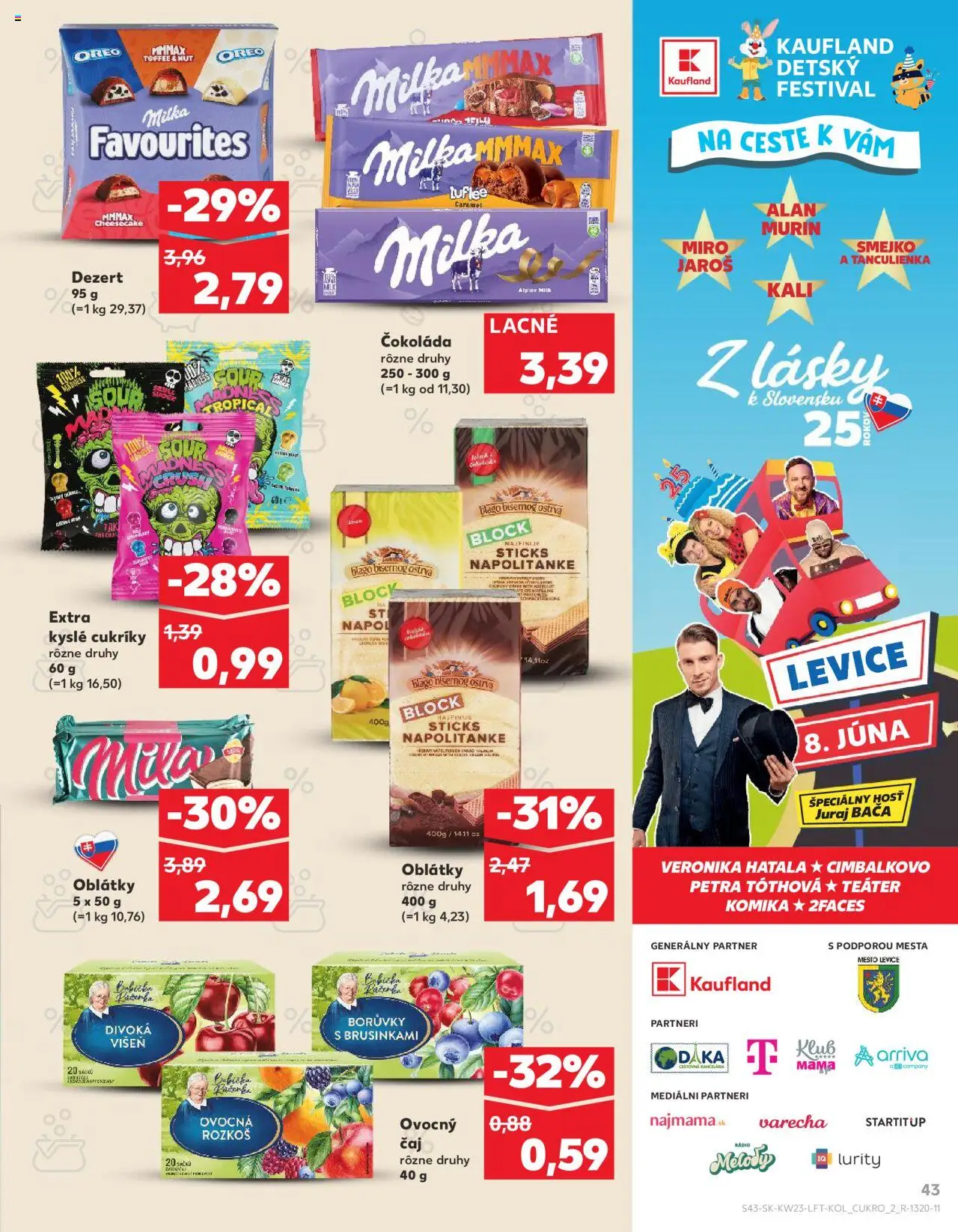 Nové Kaufland akcie – leták je platný od 05.06.2025 | Strana: 43 | Produkty: Čaj, Čokoláda, Cukríky, Rádio