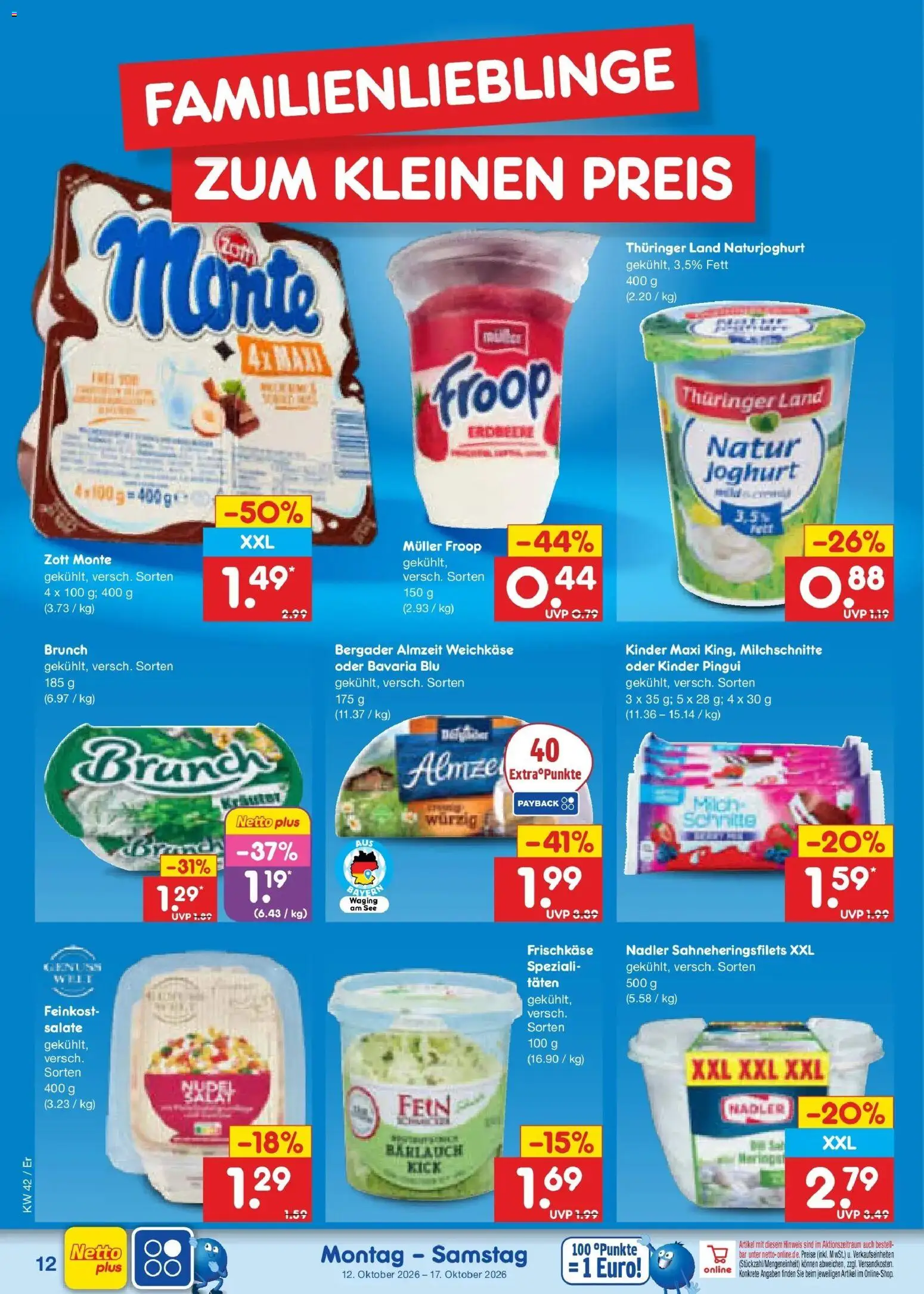 Netto Marken-Discount Prospekt Weimar (ab 12.10.2026) » Angebote | Seite: 14 | Produkte: Froop, Joghurt, Frischkase