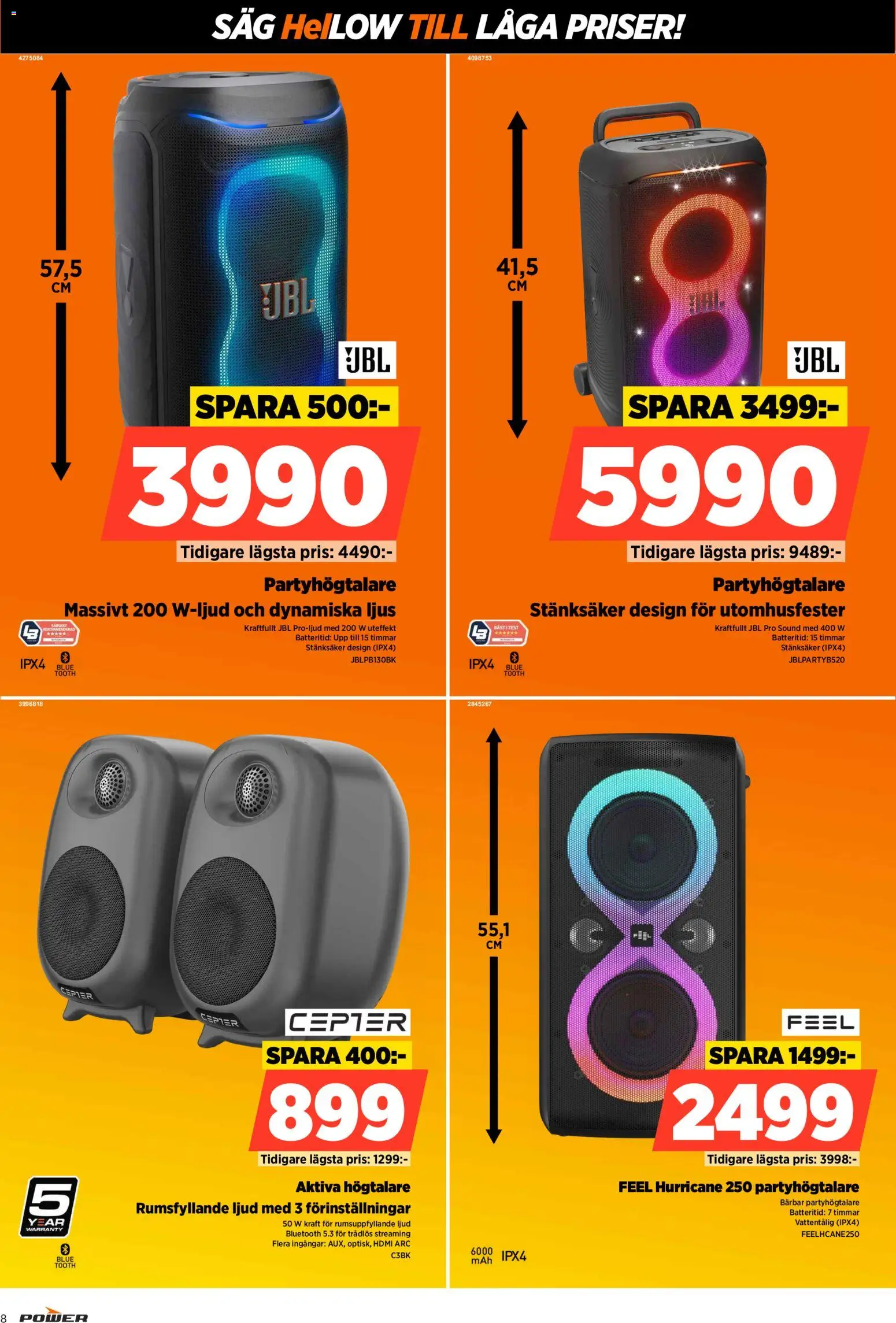 Power reklamblad aktuell från 28/09/2026 | Sida: 8 | Produkter: Såg, Ljus, Högtalare