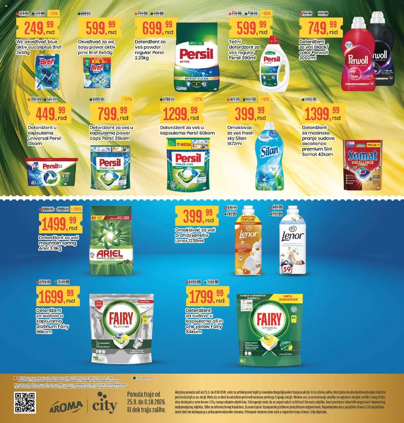 Aroma Market katalog - važi od 25.09.2026 | Strana: 16 | Proizvode: Deterdžent za sudove, Omekšivač, Perwoll, Omekšivač za veš