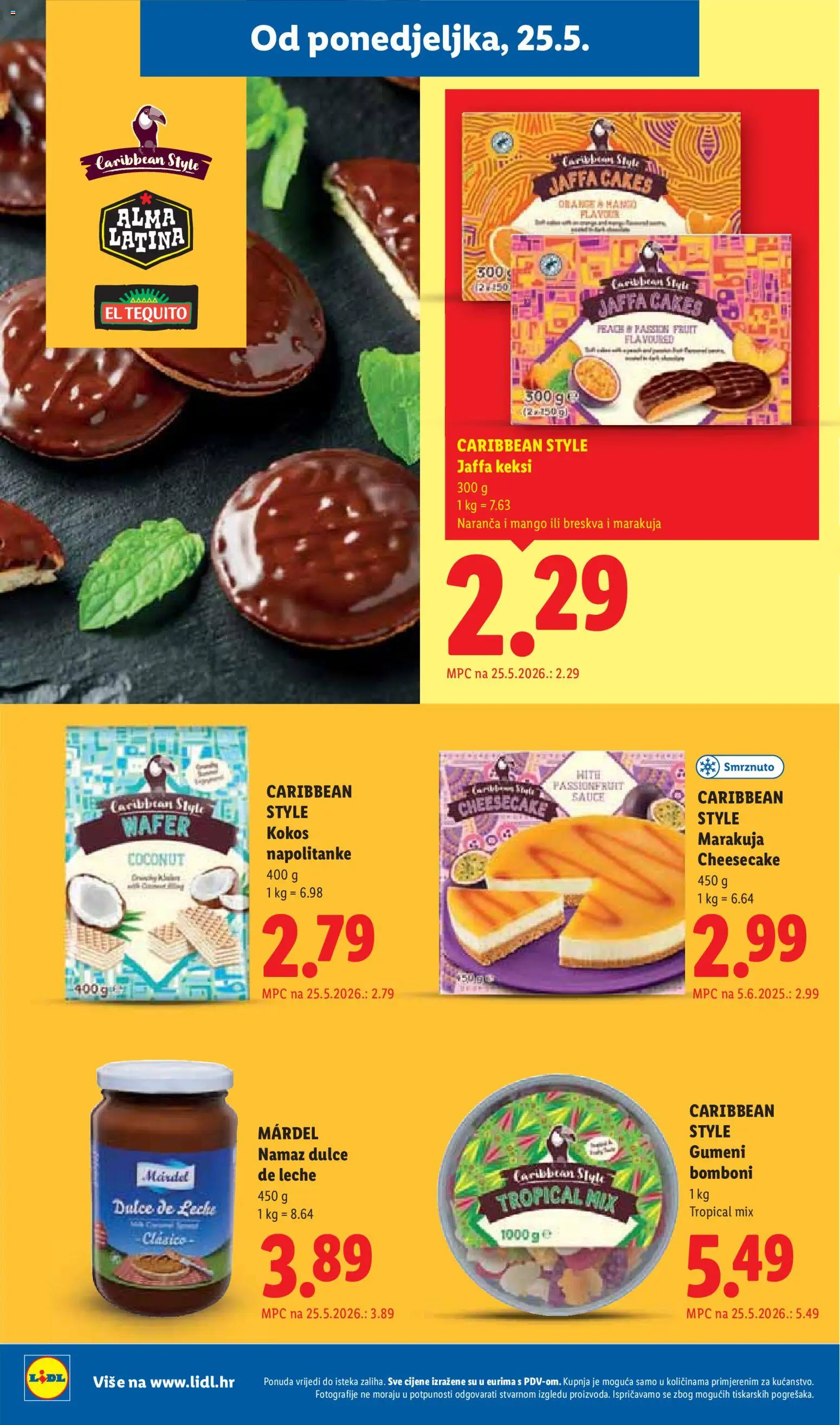 Lidl katalog | vrijedi od 25.05.2026 | Stranica: 22 | Proizvodi: Napolitanke, Mango, Breskva, Namaz