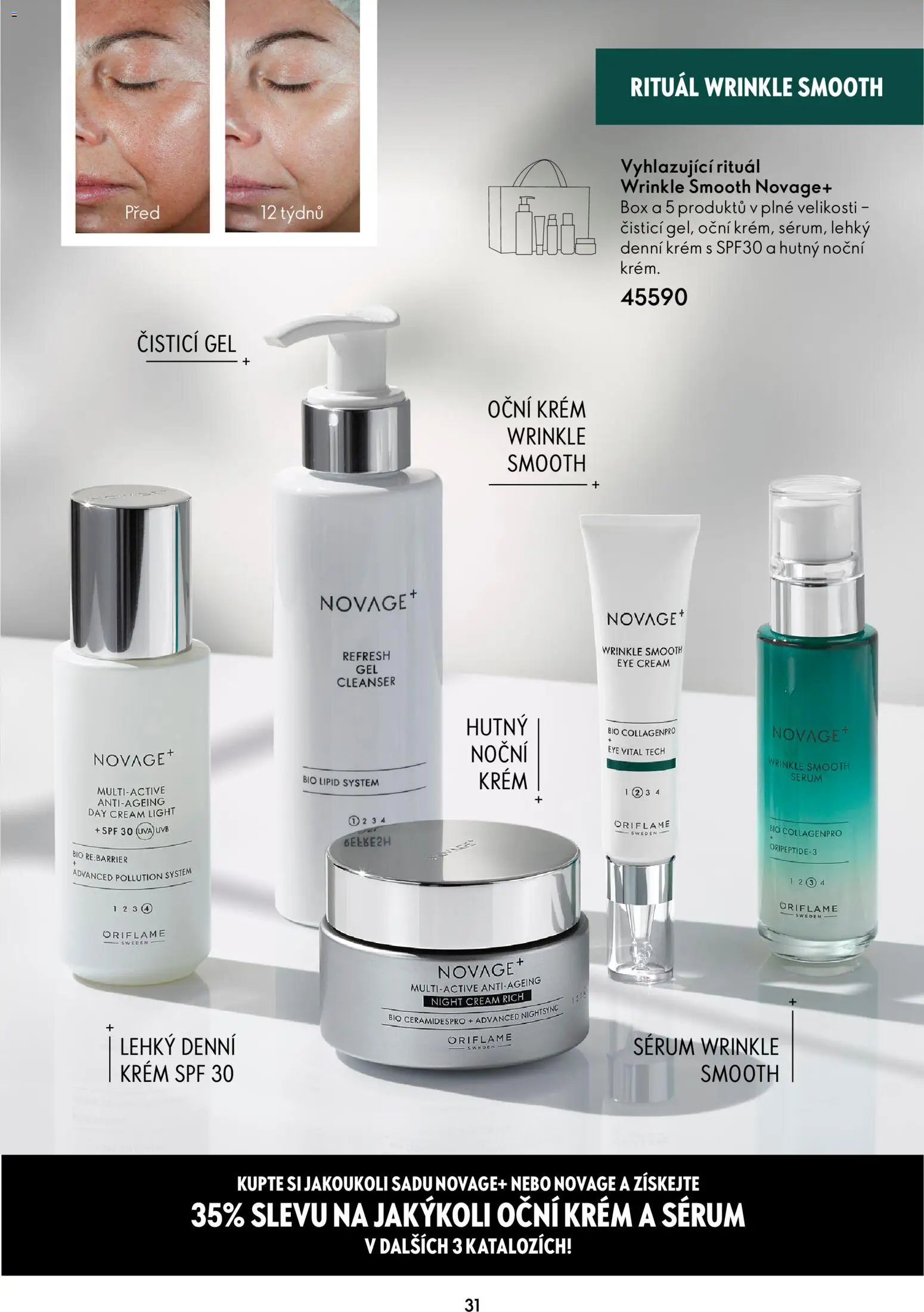 Oriflame katalog Novage+ od 21.07.2026 | Strana: 31 | Produkty: Box, Sérum, Krém