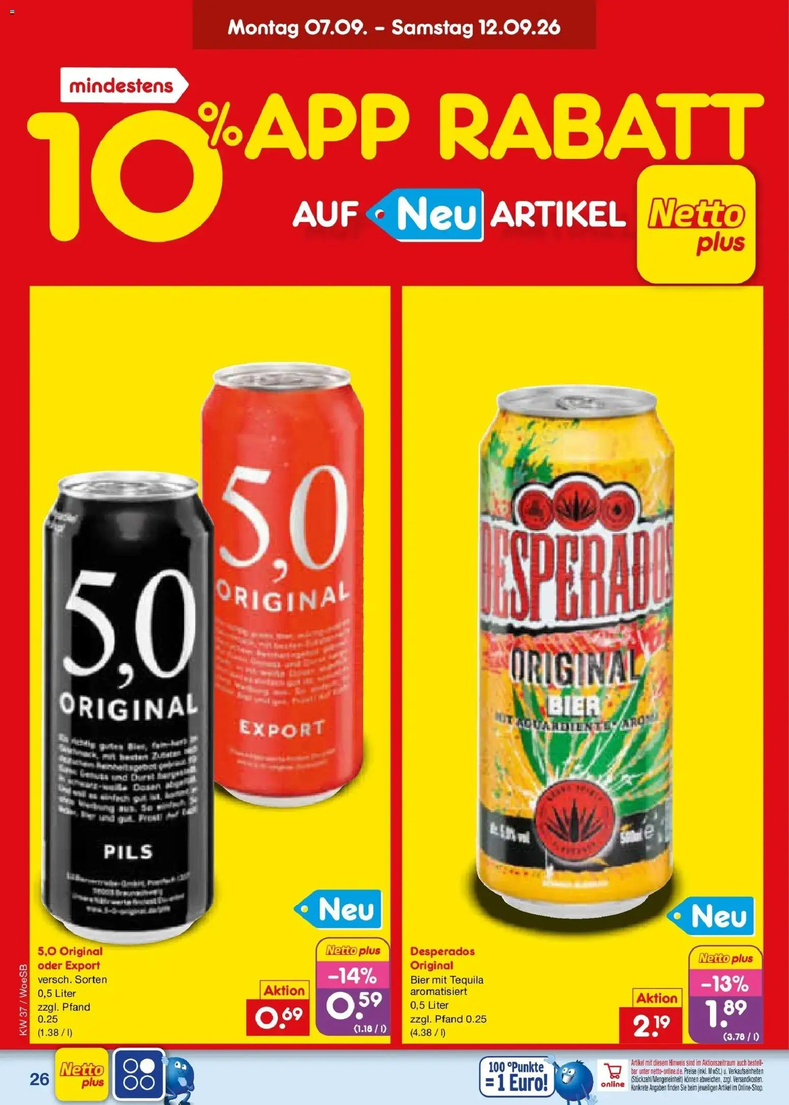 Netto Marken-Discount Prospekt Gemmingen – gültig ab 07.09.2026 | Seite: 38 | Produkte: Bier, Pils, Tequila, Desperados