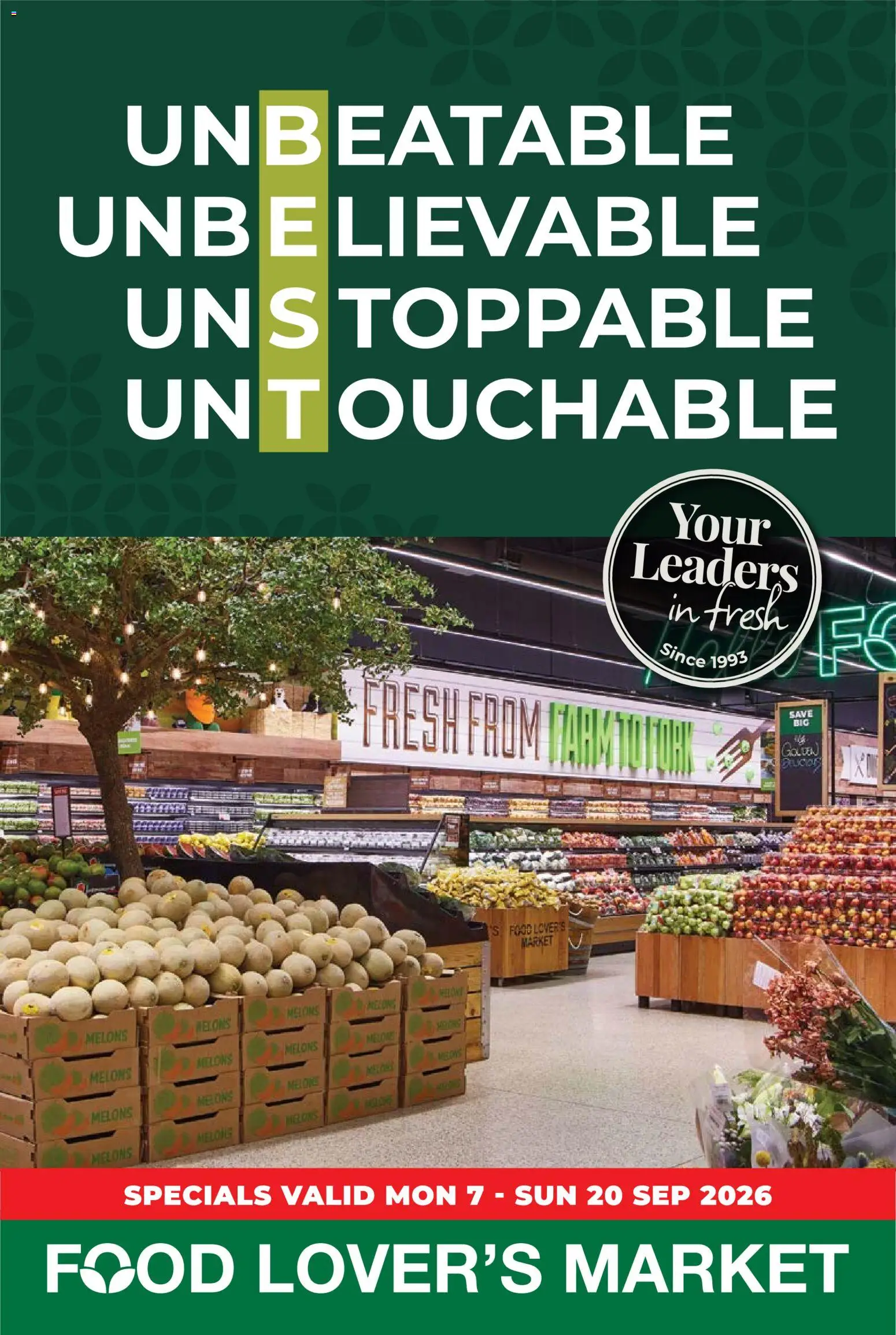 New Food Lover's Market catalogue – valid from 07/09/2026 | Page: 1 | Products: Melons