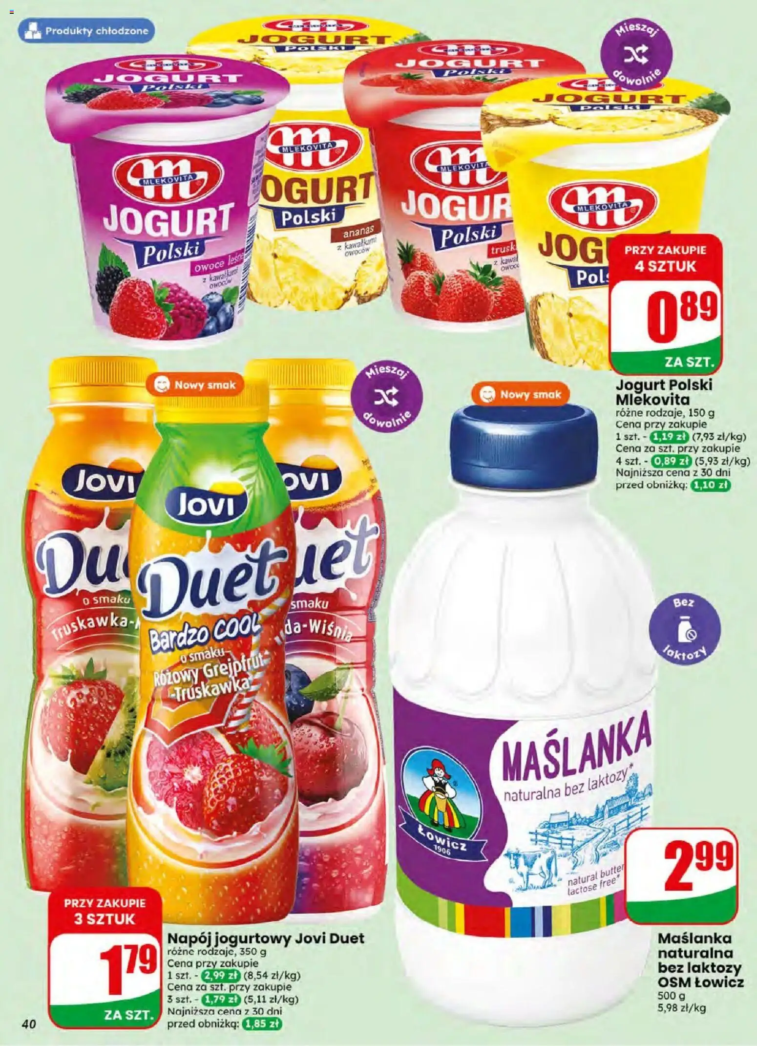 Dino gazetka od 08.07.2026 | Strona: 40 | Produkty: Maślanka, Jogurt, Ananas, Grejpfrut