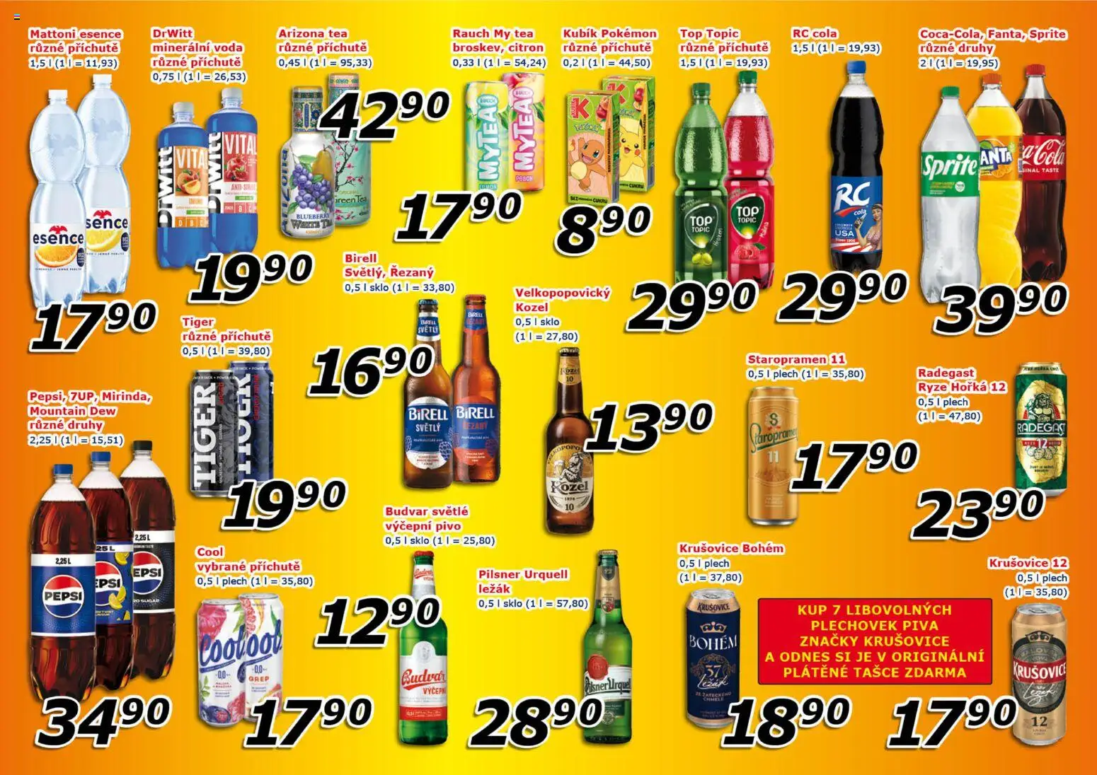 Eso market leták od 30.09.2026 | Strana: 7 | Produkty: Budvar, Birell, Pivo, RC Cola