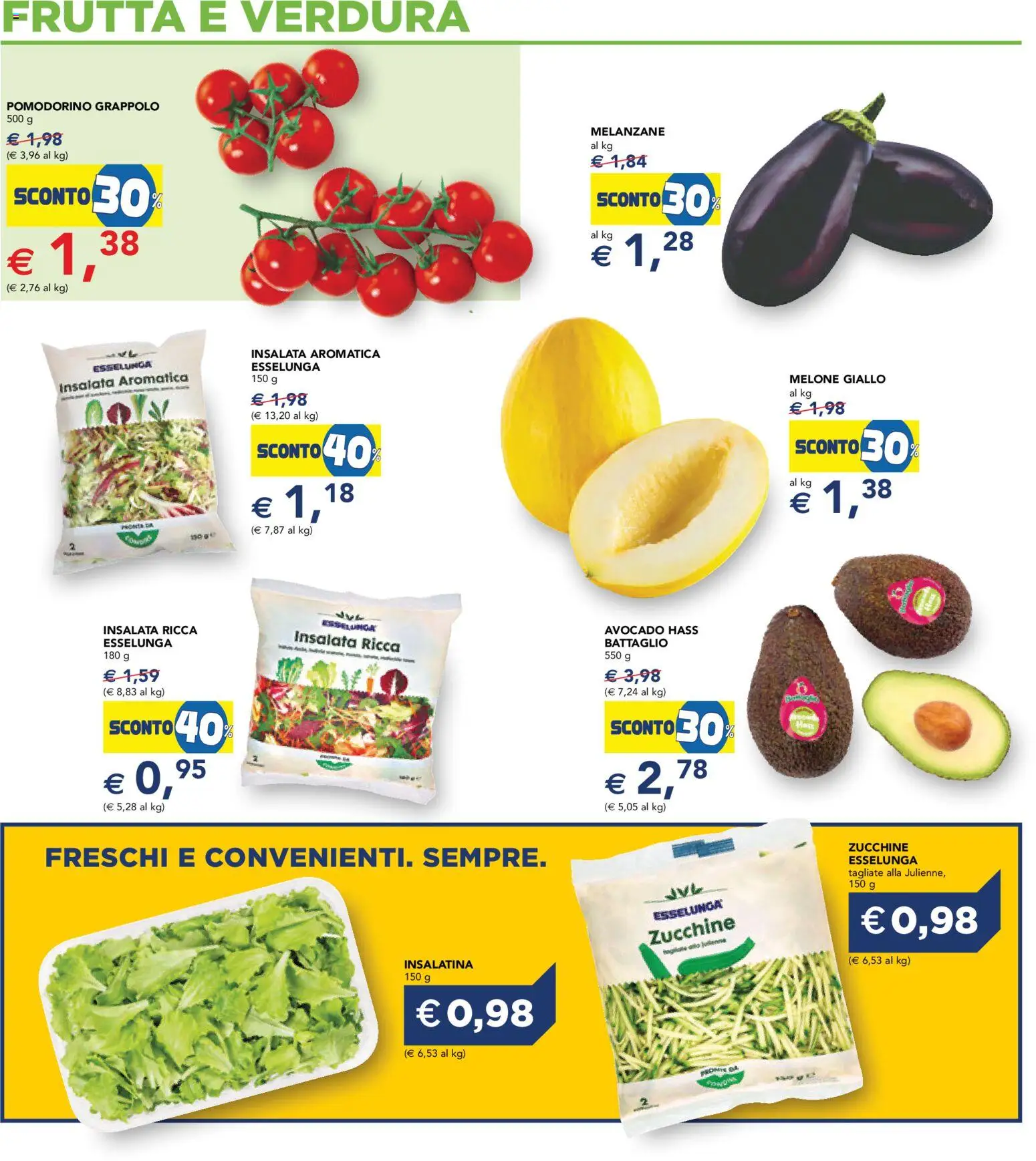 Volantino Esselunga S del 08.06.2026 | Pagina: 2 | Prodotti: Insalata, Avocado, Frutta, Melone