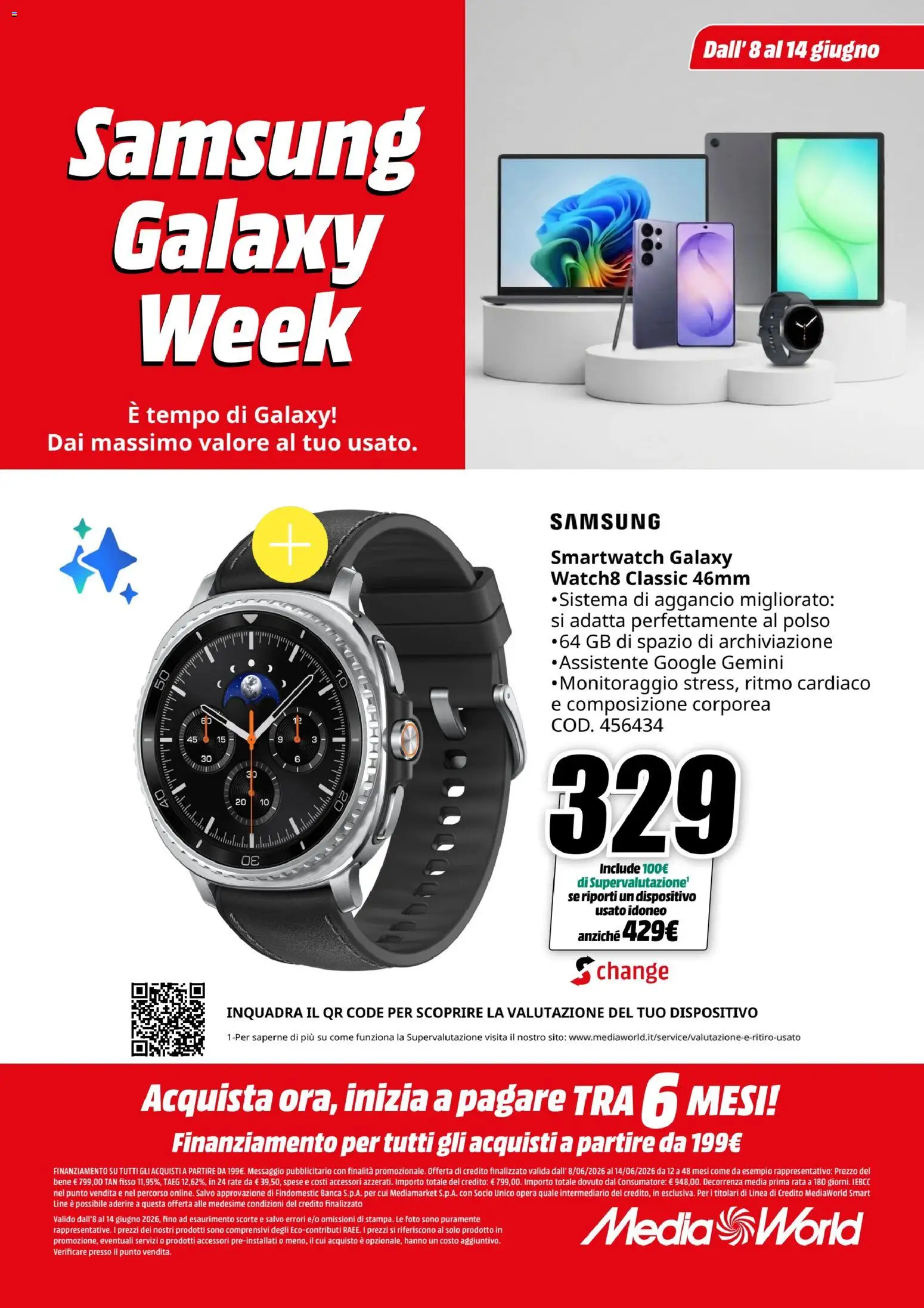 Volantino Media World del 08.06.2026 | Pagina: 9 | Prodotti: Samsung Galaxy, Smartwatch, Samsung