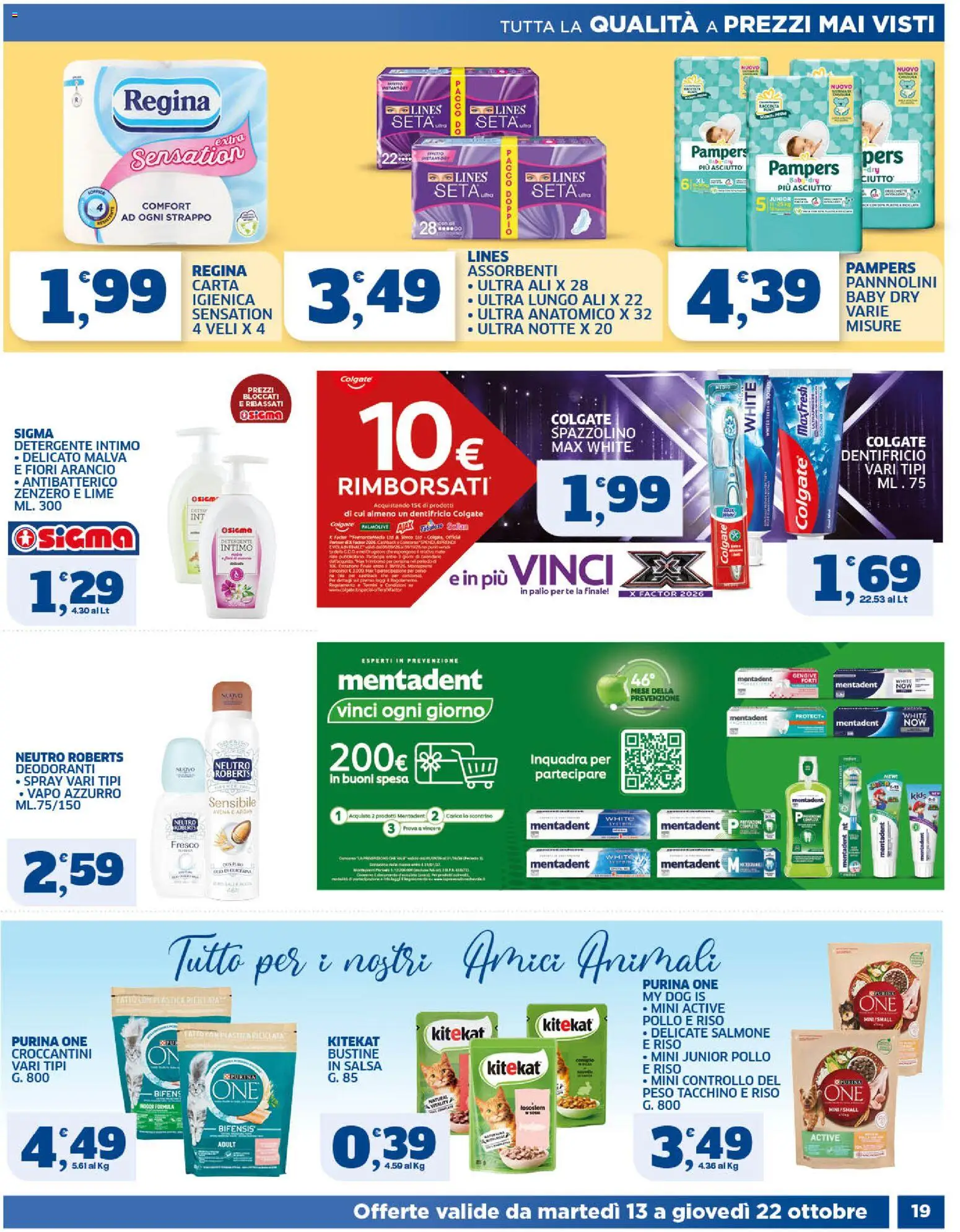 Volantino SIGMA del 13/10/2026 | Pagina: 19 | Prodotti: Spazzolino, Salmone, Pampers, Zenzero