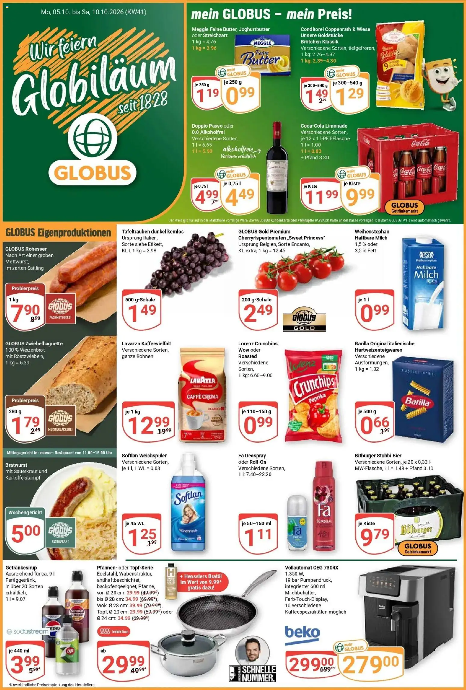 Globus Prospekt Saarlouis (ab 05.10.2026) » Angebote online | Seite: 3 | Produkte: Bitburger, Butter, Deospray, Sodastream