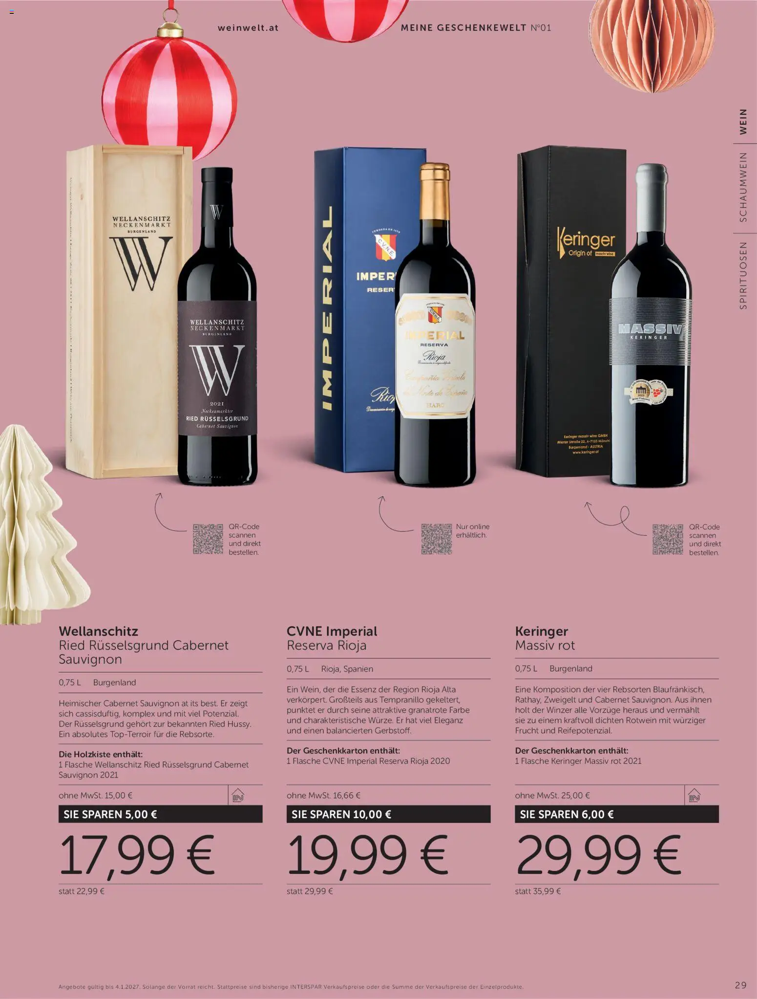 Interspar GESCHENKE WELT gültig ab 13.10.2026 | Seite: 29 | Produkte: Rotwein, Wein