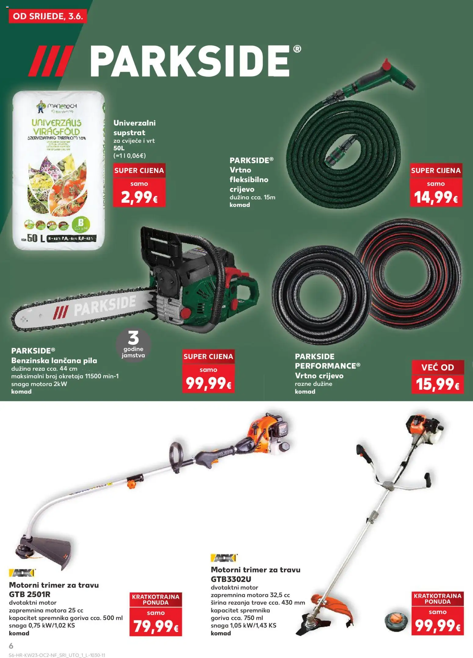Kaufland katalog | vrijedi od 03.06.2026 | Stranica: 6 | Proizvodi: Cvijeće, Vrtno crijevo, Pila, Parkside