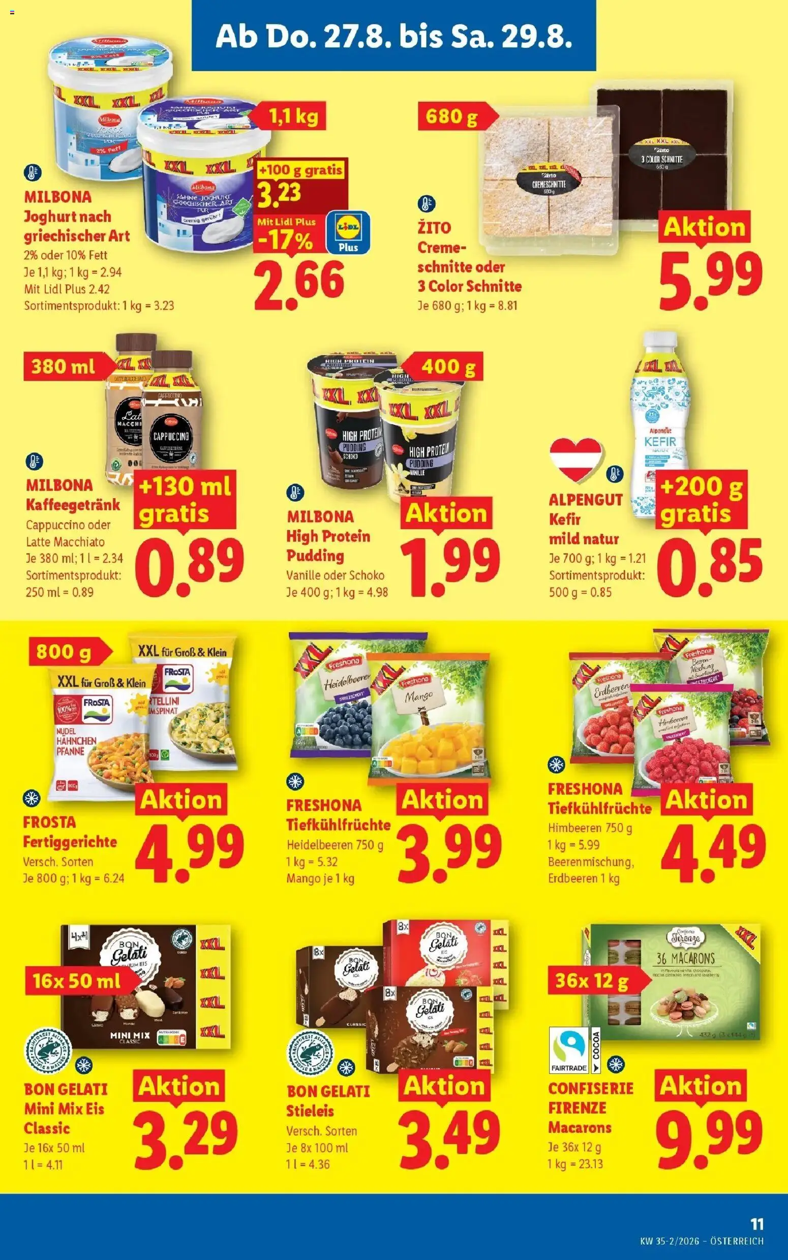 Lidl Flugblatt - Wien ab 23.08.2026 - Angebote ab donnerstag | Seite: 13 | Produkte: Mango, Vanille, Creme, Joghurt