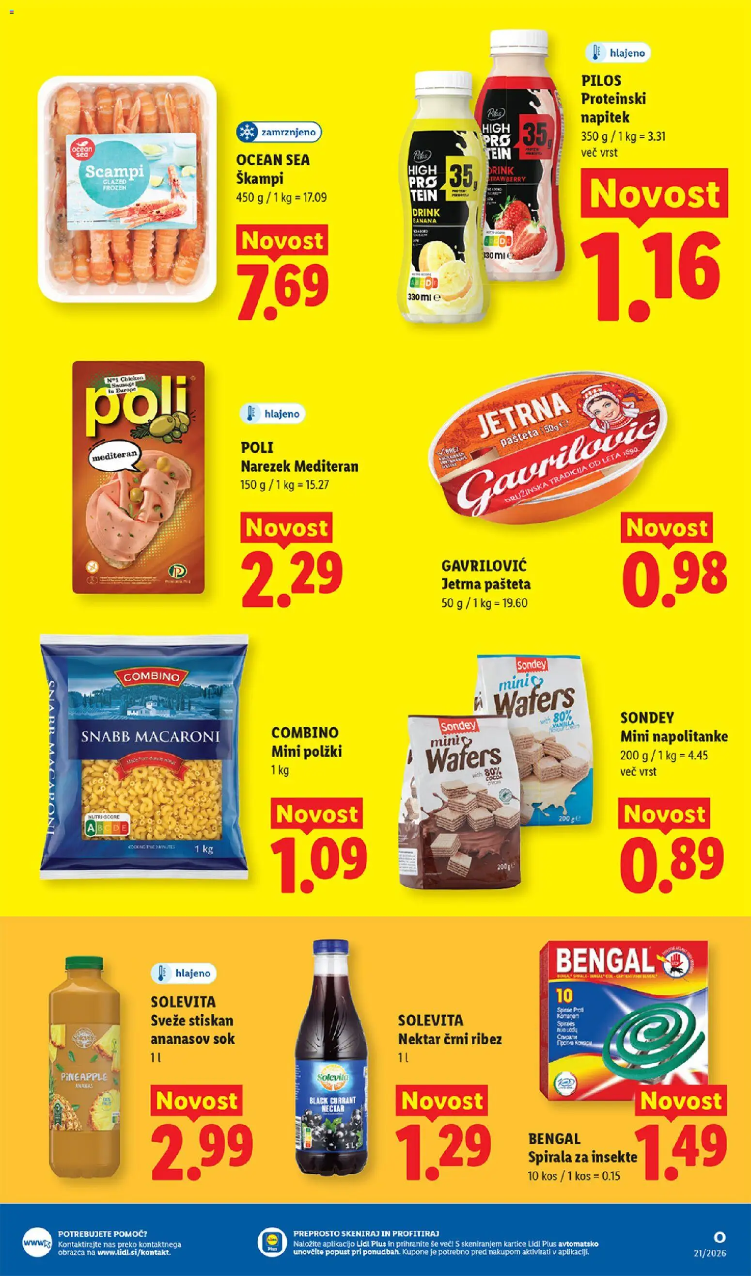 Novi Lidl katalog ponudbe – veljaven od 21.05.2026 | Stran: 17 | Izdelki: Napolitanke, Pašteta, Kos, Sok