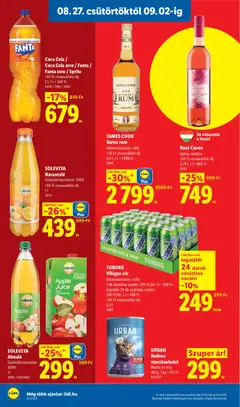 Coca Cola / Coca Cola zero / Fanta / Fanta zero / Sprite, 2l; 1l = 340 Ft, +50 Ft visszaváltási díj, 3479 / 3481 / 3487 - amely érvényes a következő dátumtól: 2026.08.27. | Oldal: 16