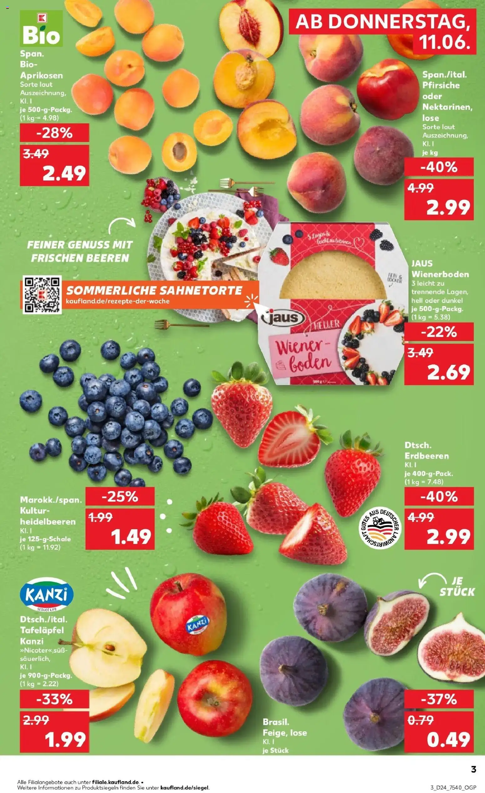Kaufland Prospekt Berlin – gültig ab 08.06.2026 | Seite: 12 | Produkte: Nektarinen, Heidelbeeren, Erdbeeren