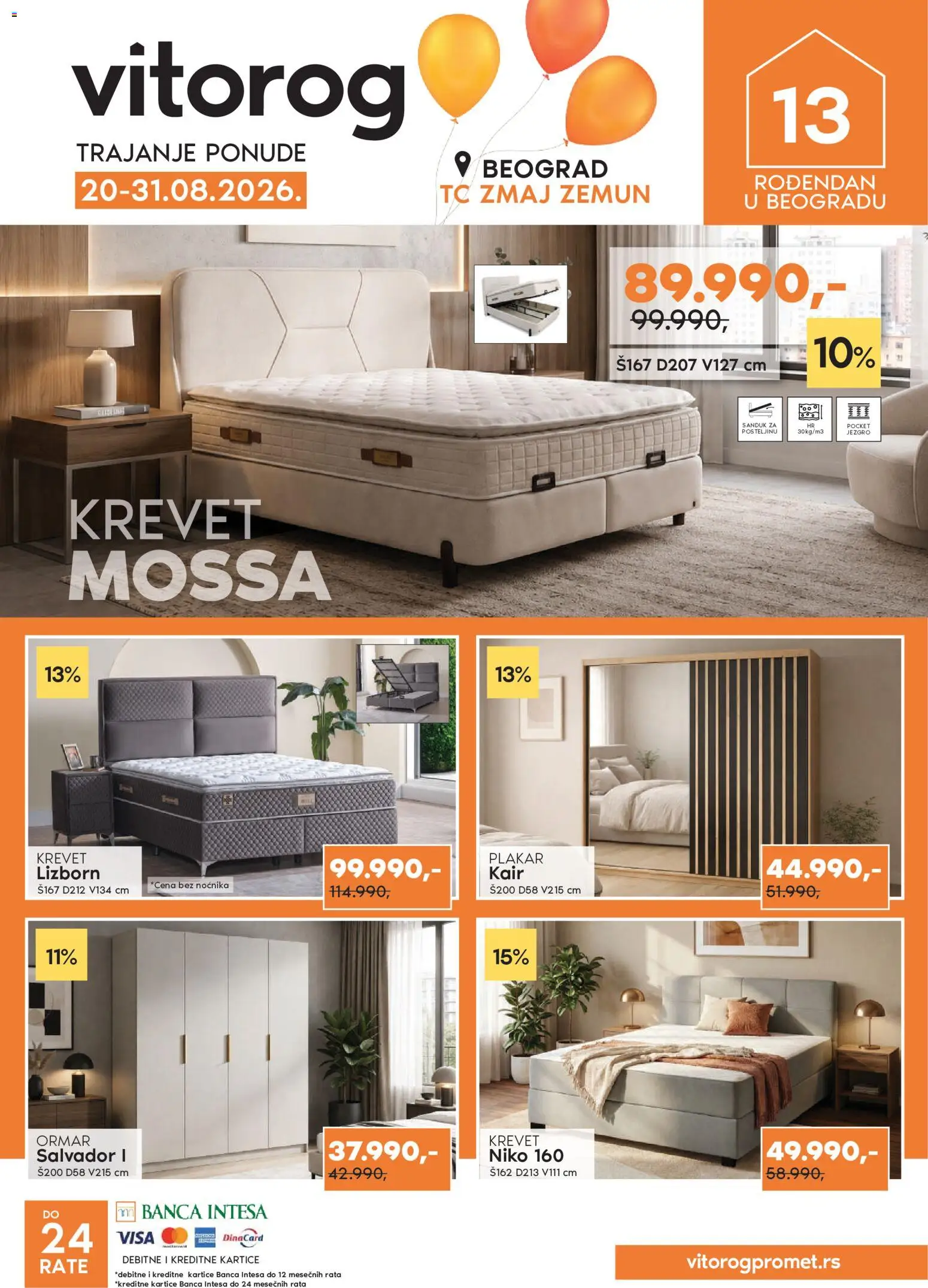 Vitorog katalog - važi od 20.08.2026 | Strana: 1 | Proizvode: Krevet, Ormar