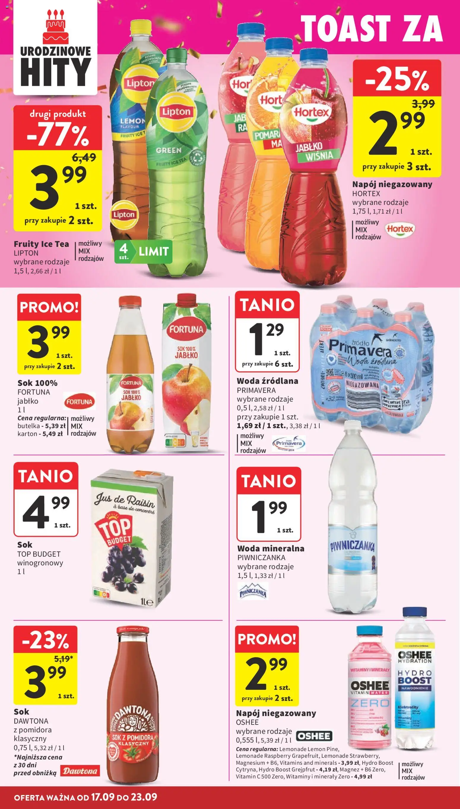 Intermarche gazetka od 17.09.2026 | Strona: 36 | Produkty: Top, Woda mineralna, Woda źródlana, Grejpfrut