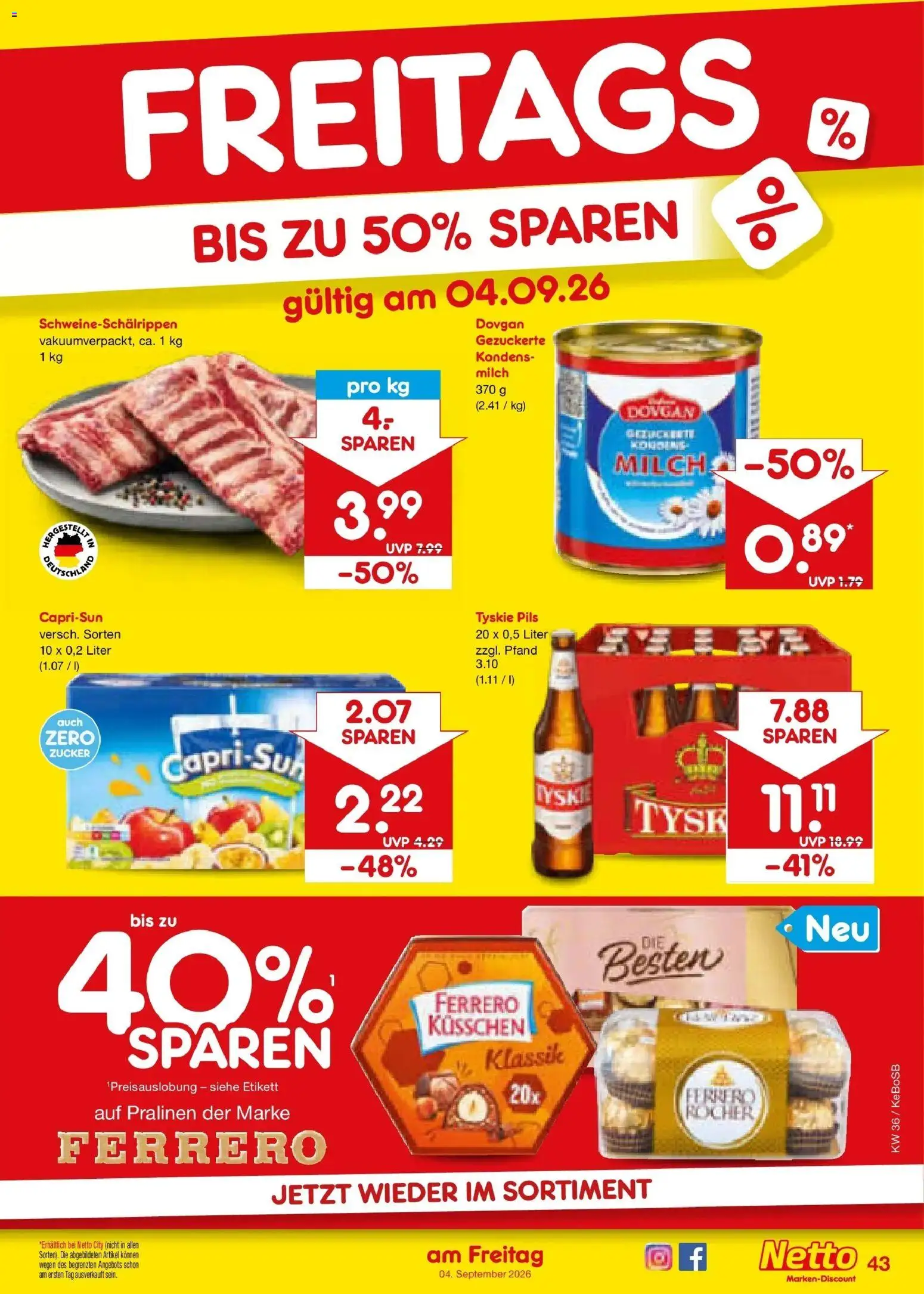 Netto Marken-Discount Prospekt Bonn (ab 31.08.2026) » Angebote | Seite: 55 | Produkte: Tyskie, Capri sun, Pils, Zucker