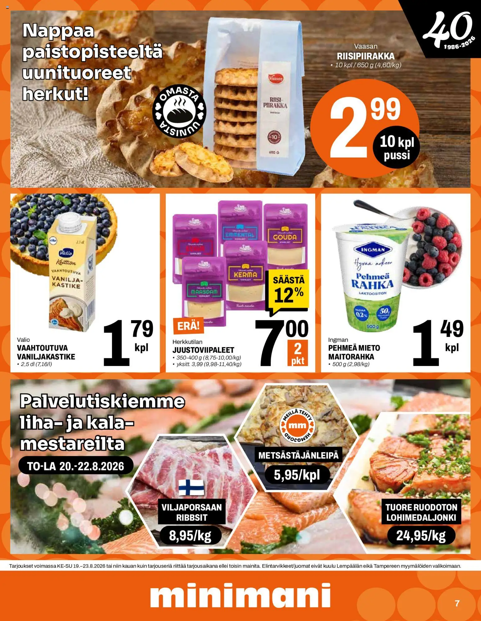 Minimani tarjoukset – voimassa 19/08/2026 alkaen | Sivu: 7 | Tuotteet: Riisi, Kala, Kerma, Liha