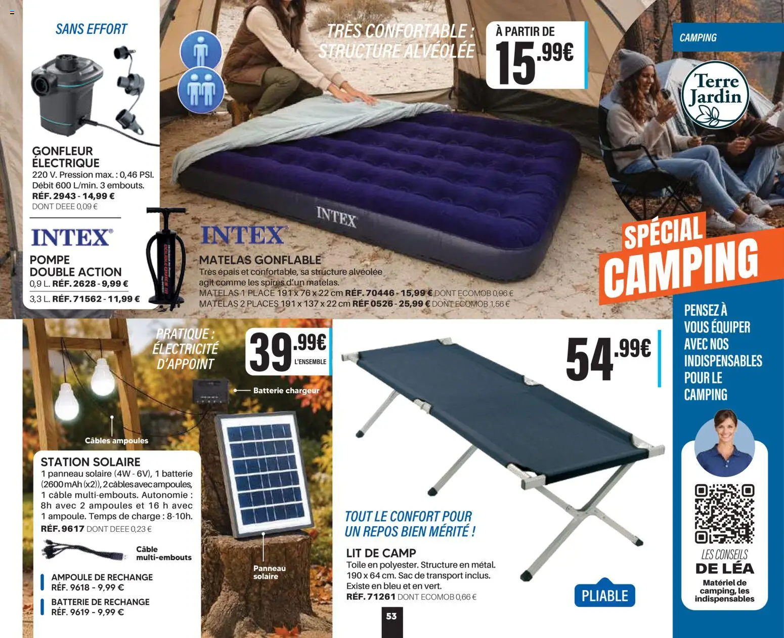 {H1} | Page: 53 | Produits: Matelas gonflable, Lit, Matelas, Camping